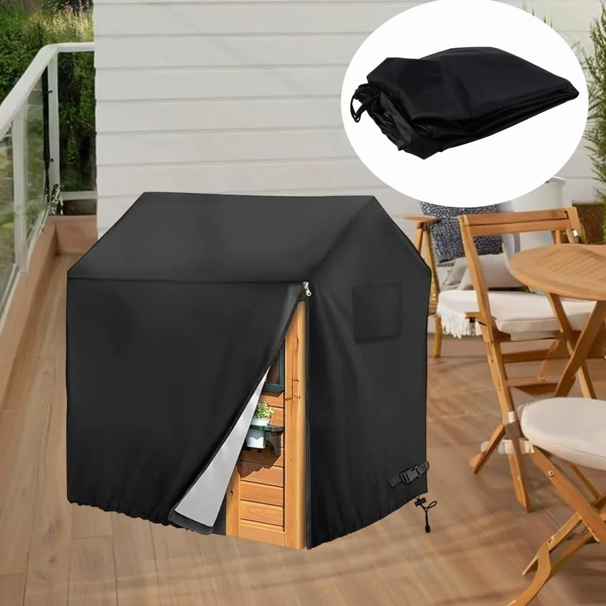 Bâche De Protection Extérieure Imperméable 210D pour Maison De Jeux Extérieure (110 X 120 X 140 Cm)