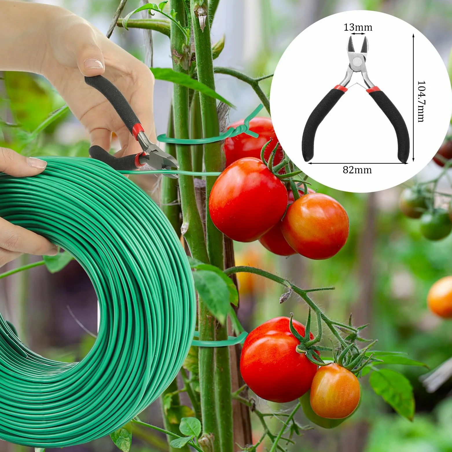 Zhengmy Cravate souple pour plantes grimpantes avec coupe-fil, vert torsadé, attaches de jardin, fournitures de jardinage, 2,5 mm de diamètre, pour soutenir les plantes grimpantes, organisation de