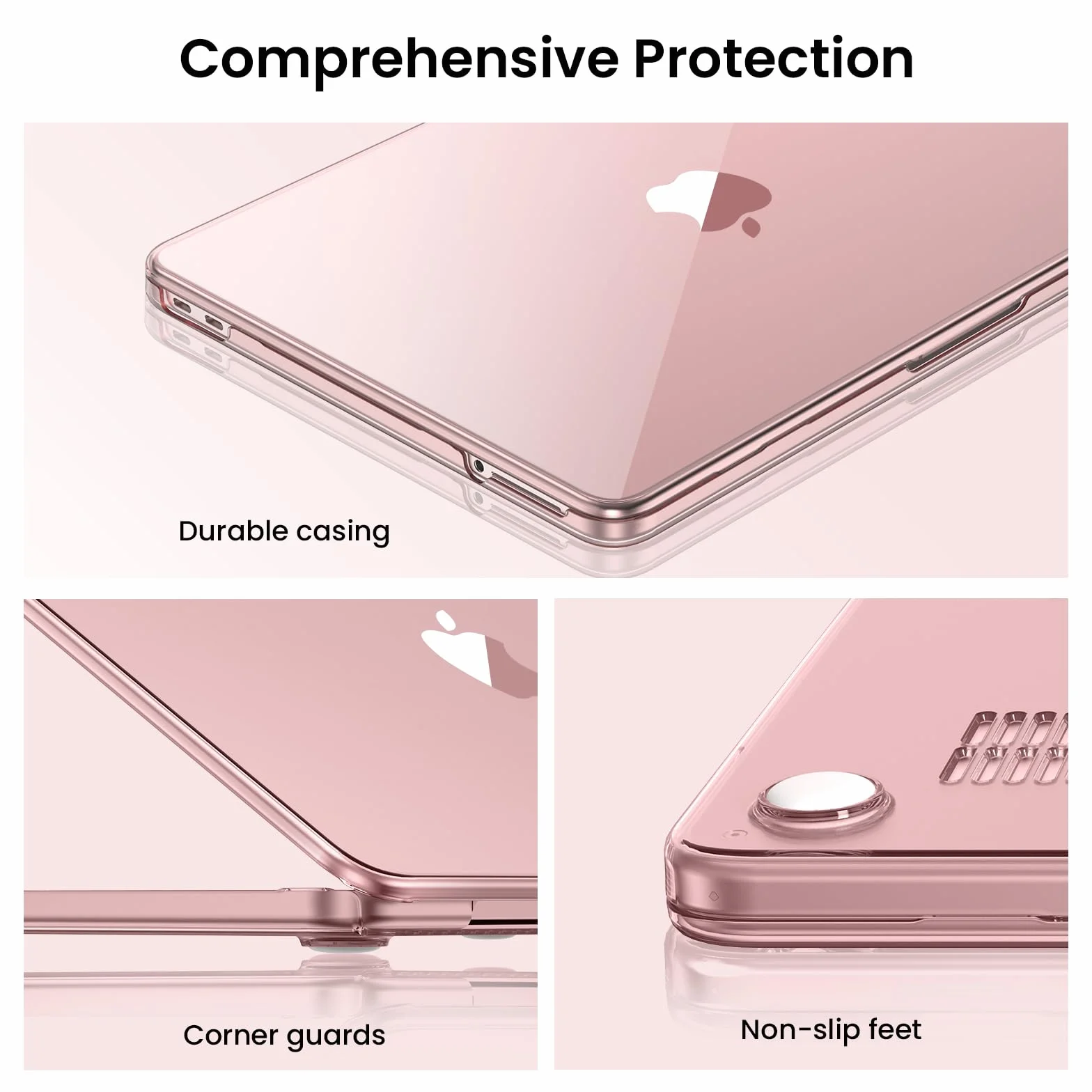 BlueSwan Coque MacBook Neo 13 Pouces 2026 A18 Pro A3404 Étui Rigide Housse Plastique Rose poudré