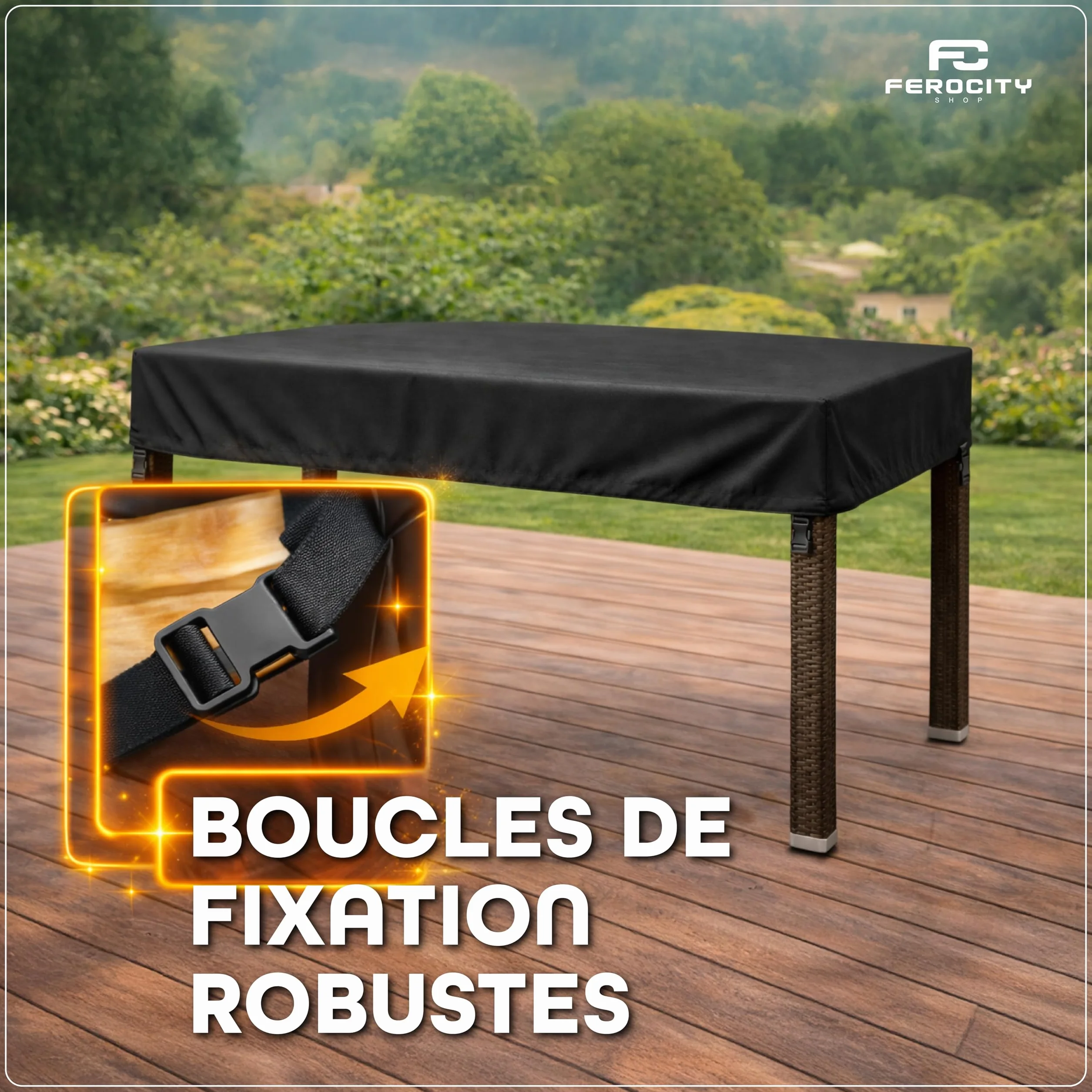 Housse de table personnalisée sur mesure pour tables de jardin, protection extérieure respirante coupe-vent imperméable