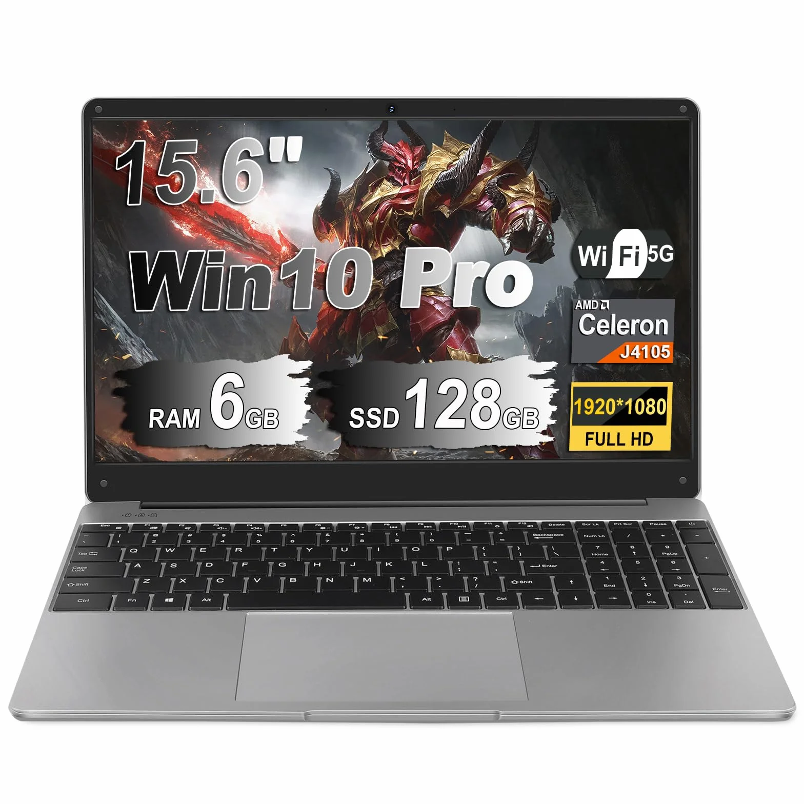 NOTODD Ordinateur Portable 14 Pouces 6 Go RAM 128 Go SSD 1TB Win11 Celeron J4105 WiFi BT4.2 Mini HDMI AZERTY