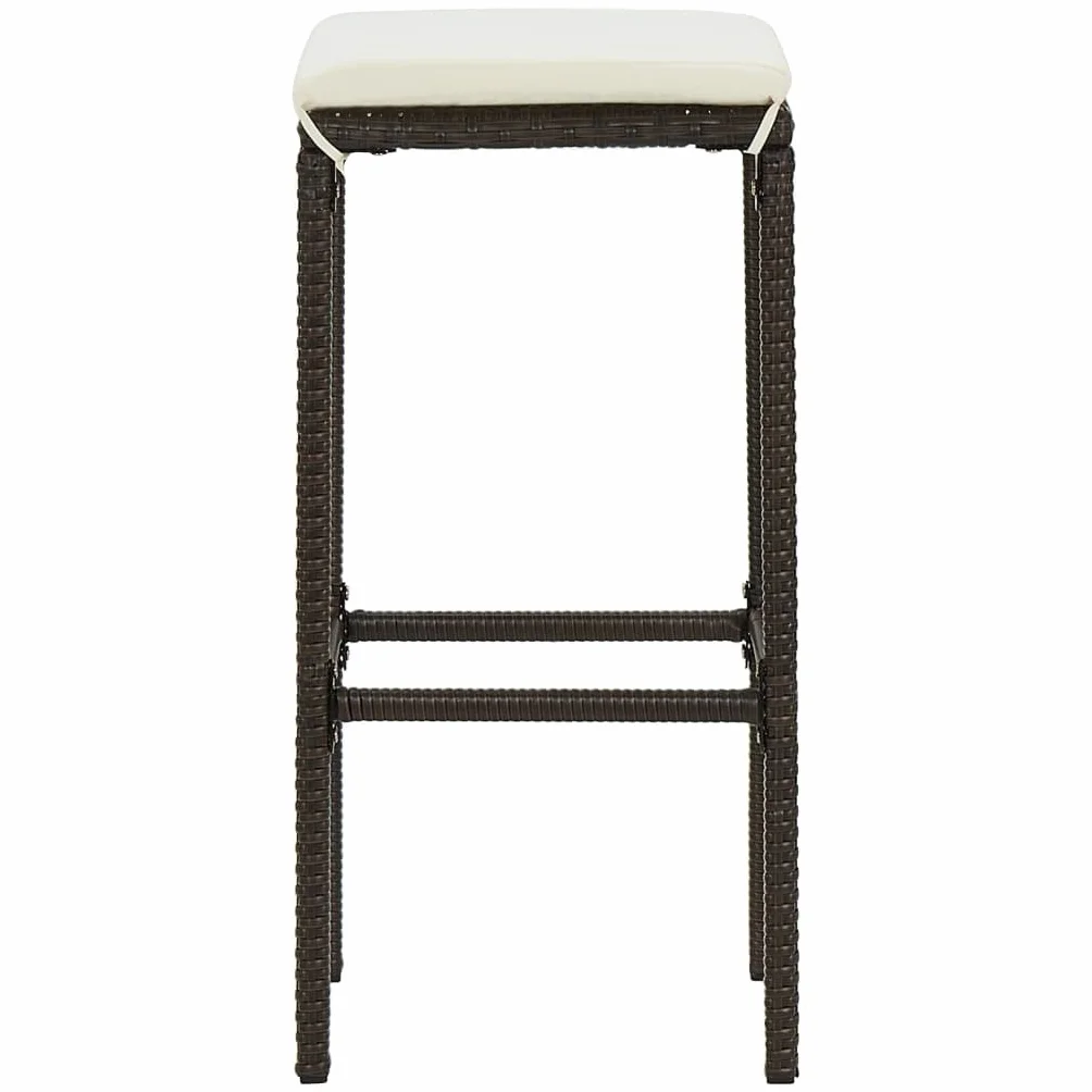 Ensemble de Bar de Jardin avec Coussins 5 pcs Marron Mobilier de Jardin Brun