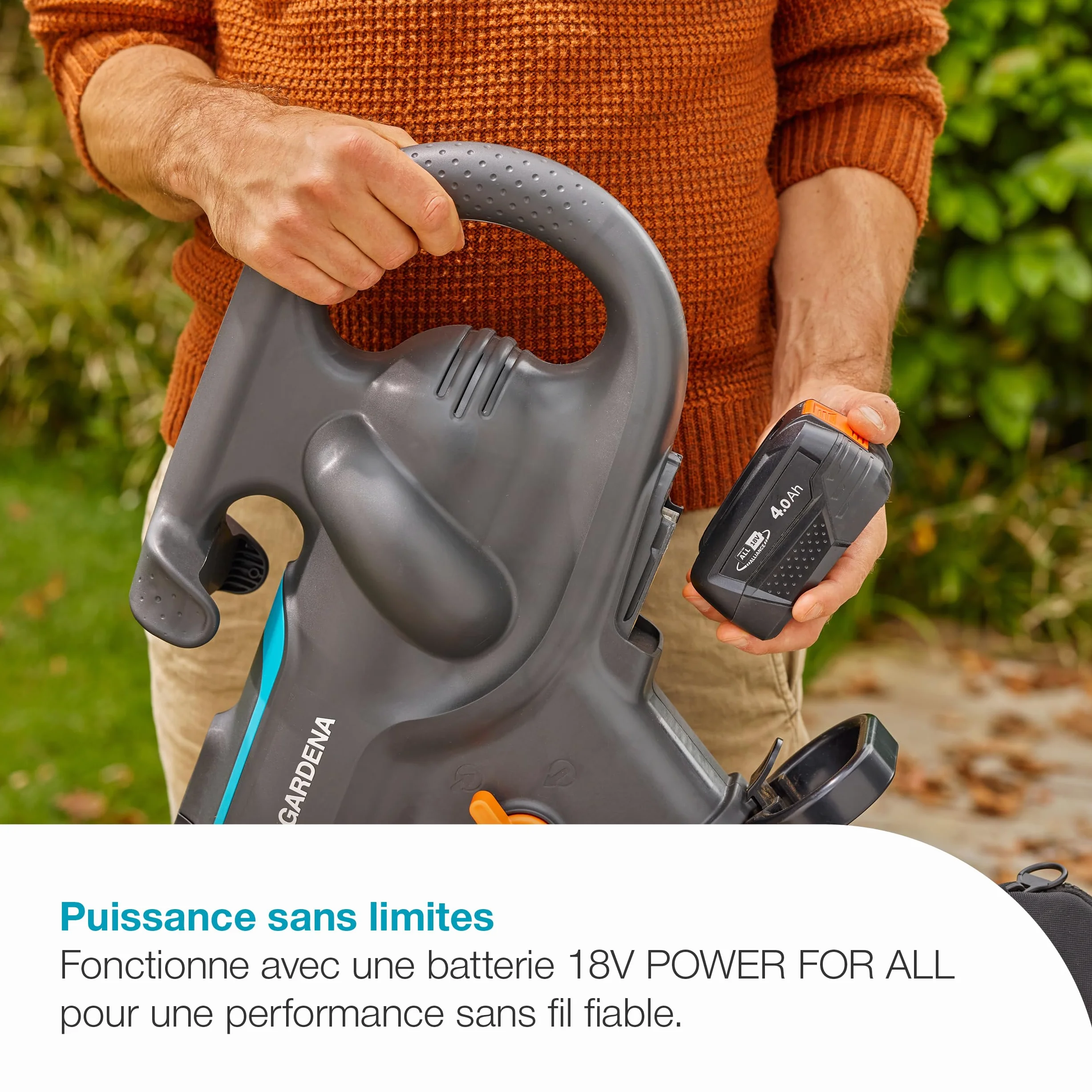 Gardena Aspirateur souffleur broyeur 3-en-1 PowerJet Collect 18V P4A - sans chargeur ni batterie: Flux d’air puissant , Changement de mode rapide , Vitesse réglable , Sac de ramassage (14895-55)