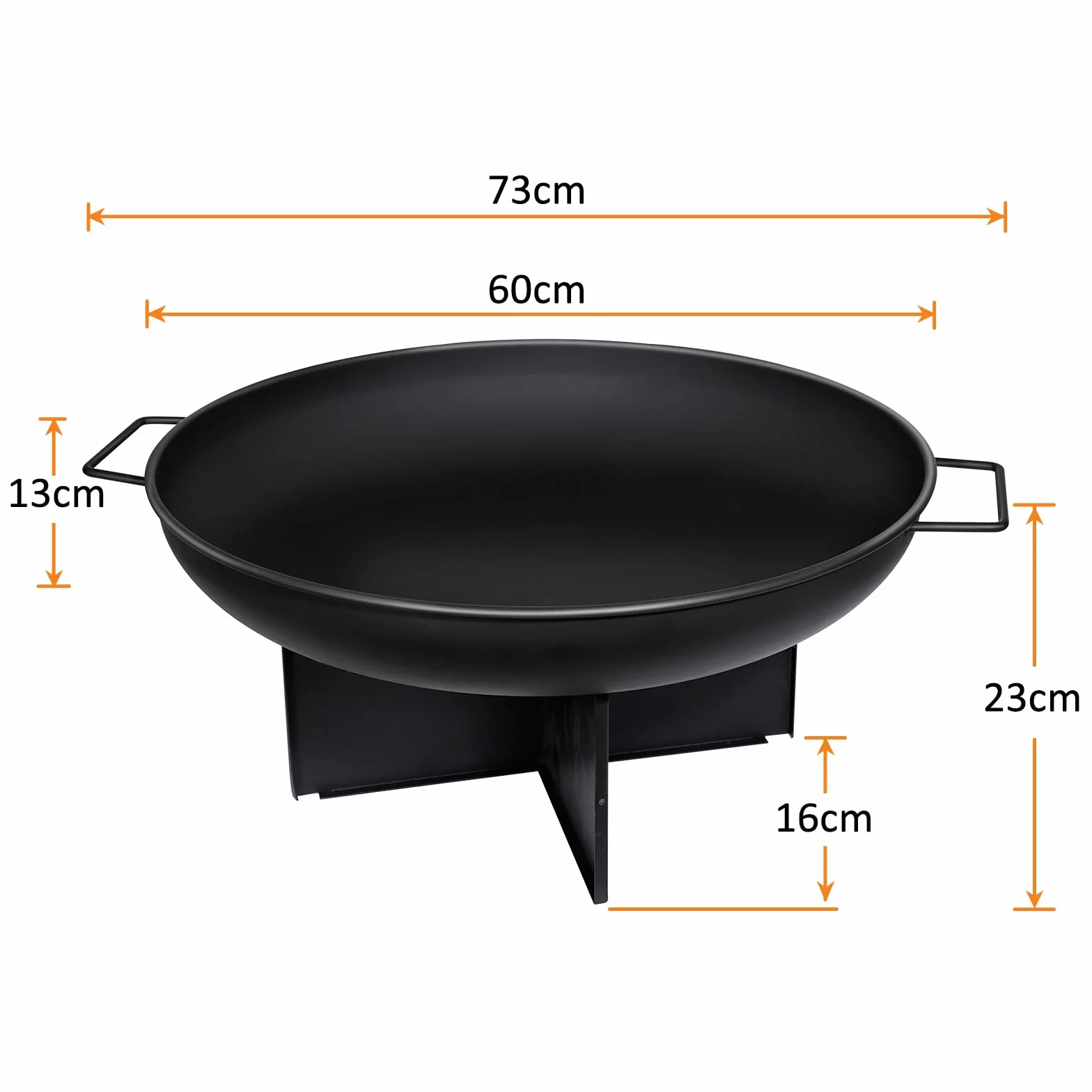 HYCHIKA Brasero Exterieur Ø60cm Foyer Bûcher Fire Pit Camping Jardin