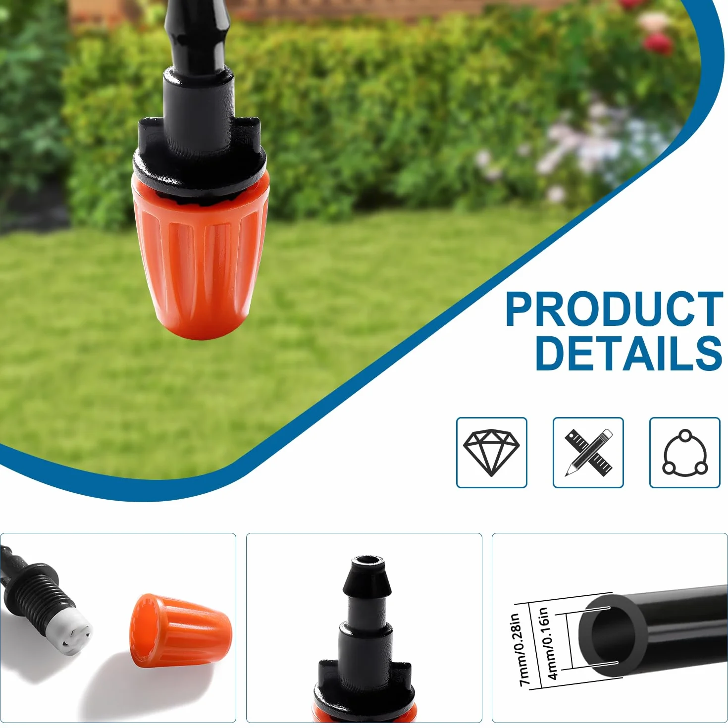 VooGenzek 20 Pièces Émetteurs de Micropulvérisation Réglables pour Tube 4/7 mm, Buses de Brumisation Jardin