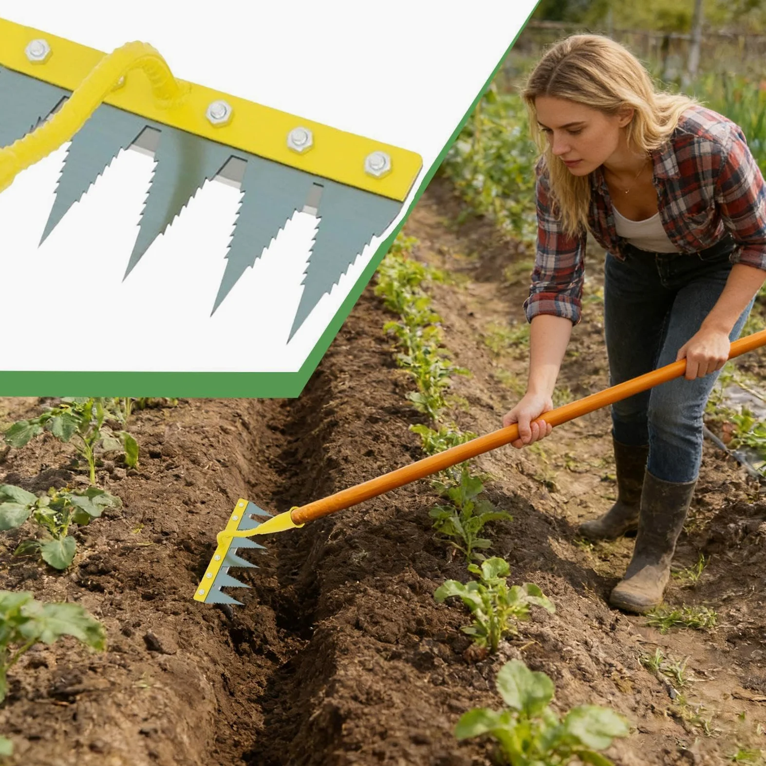 Générique Râteau de Jardin Outil de nivellement Robuste | Désherbeurs manuels Pour une utilisation en extérieur : jardin, pelouse, cour, parterre de fleurs, serre, pépinière, verger,