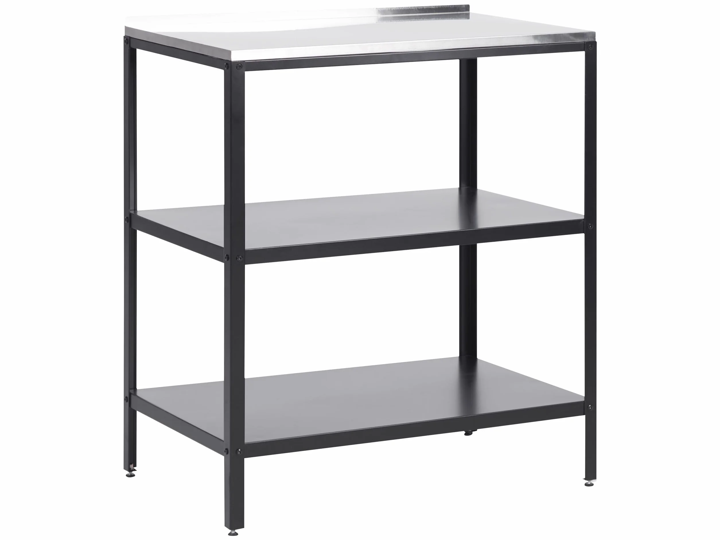 Beliani Commode de Jardin Îlot en Acier INOX Noir 80 x 50 x 92 cm Vilama