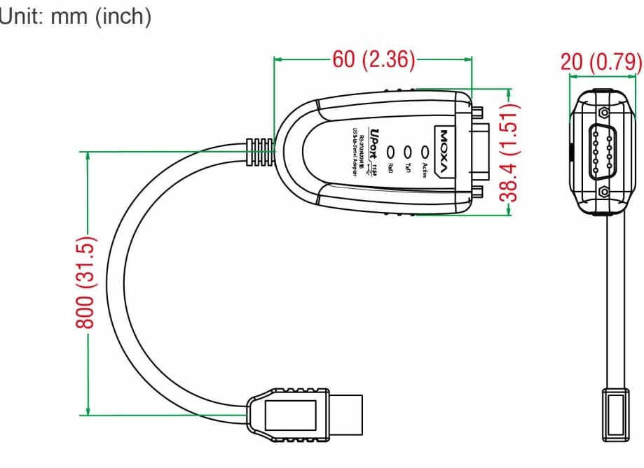 Moxa Uport 1110 Convertisseur USB vers RS232