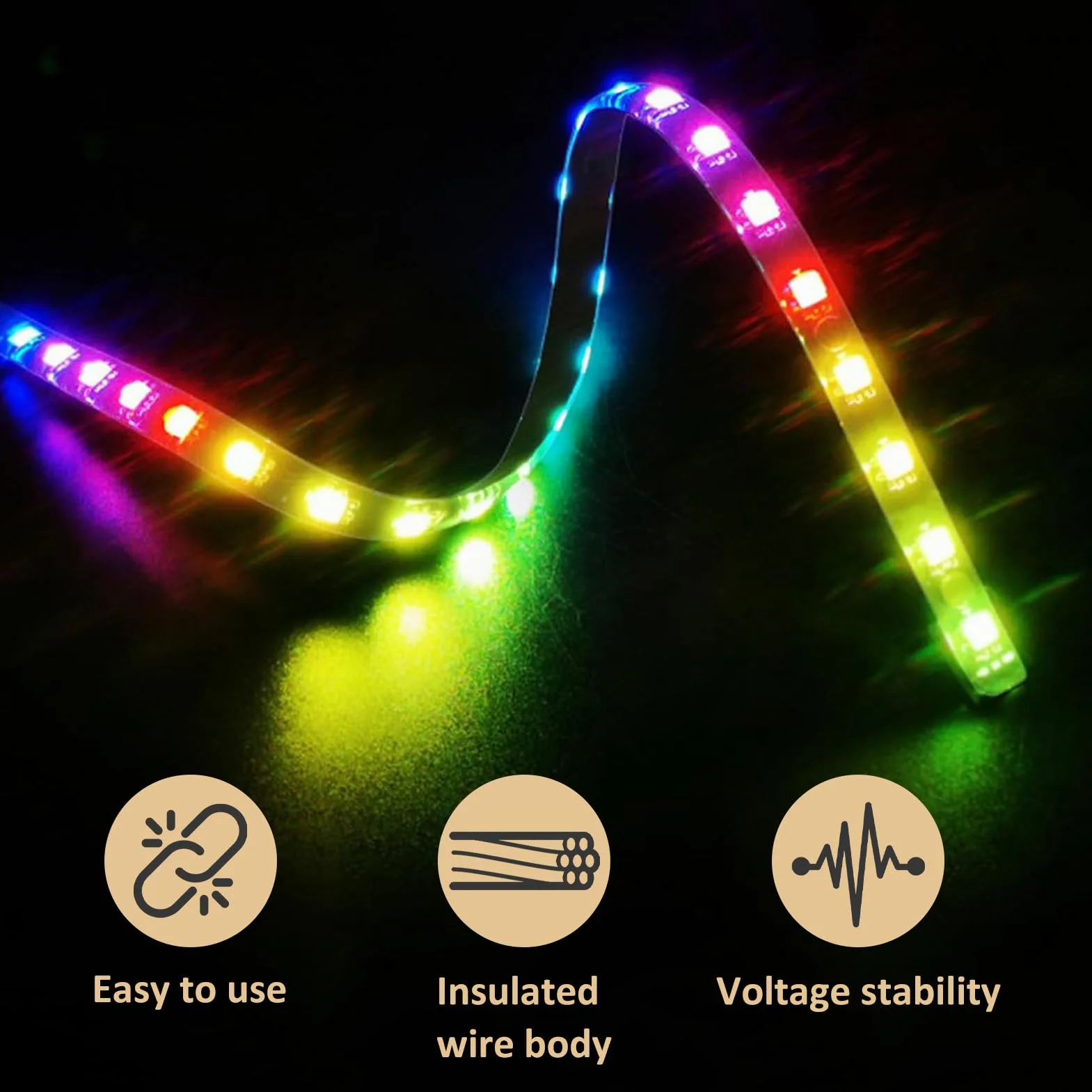 Câble Répartiteur LED ARGB 3 Broches 30cm 1 à 2 5V pour Ventilateurs LED, Compatible ASRock ASUS MSI