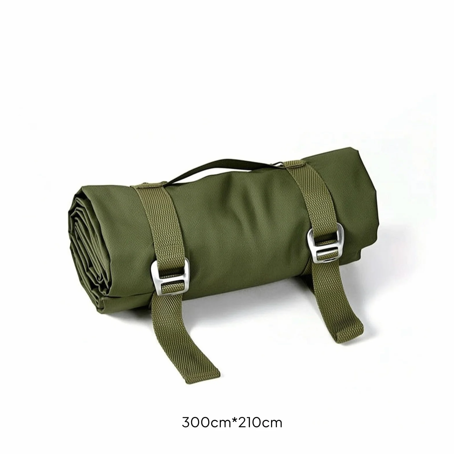 Tapis de Pique-nique Étanche Plaid Couverture Nappe Tapis Tissu Oxford 600D avec PVC Portable avec Poignée Rangement Compact Adapté Jardin Camping Sport en Plein Air, Vert Armée, 210 300CM