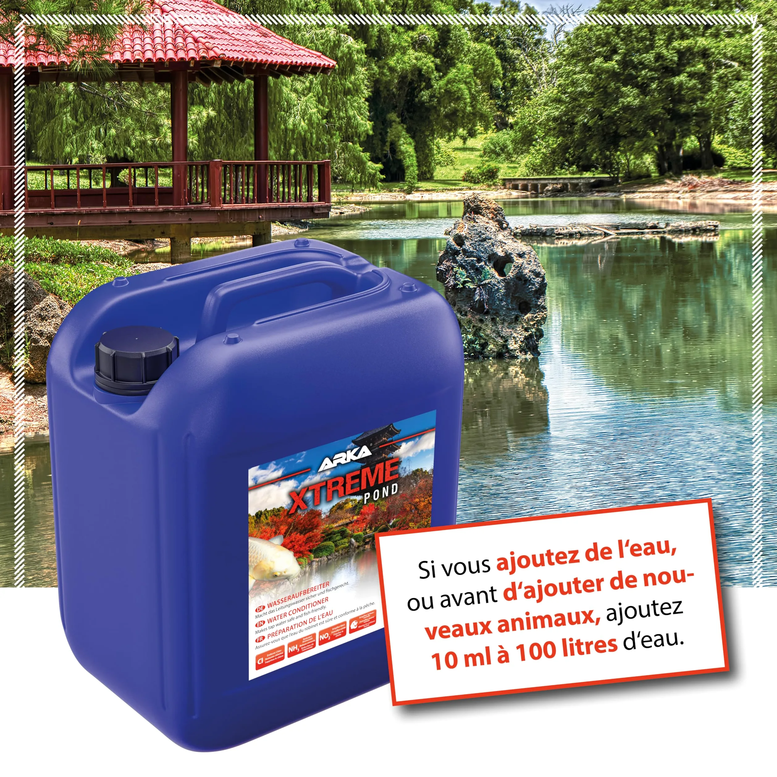 Conditionneur pour Bassin 5000 ML - Xtreme Anti-Chlore | neutralise chlore, métaux lourds, ammoniac, nitrites, changement d'eau, bassin de jardin, bassin à koïs