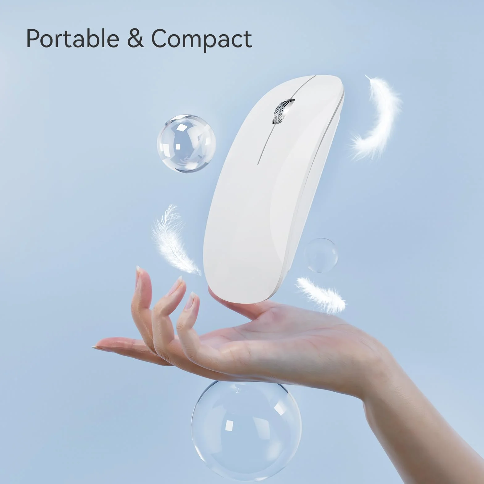 Uiosmuph U30 Souris Bluetooth sans Fil Trois Modes Rechargeable Silencieuse Portable Blanc