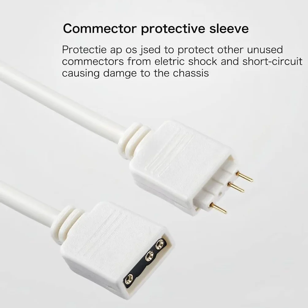 Câble répartiteur ARGB 5V 3 broches 30 cm blanc pour ventilateurs PC RGB et bandes LED