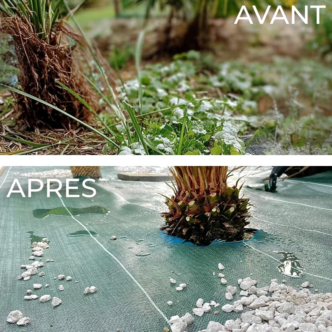 Pack Agrafes et Toile de paillage Grande Largeur 4,15m - Anti Mauvaises Herbes Longueur 15m - Lot Bache Vert 130gr par m2 - Geotextile - Large 4M ZENLYS