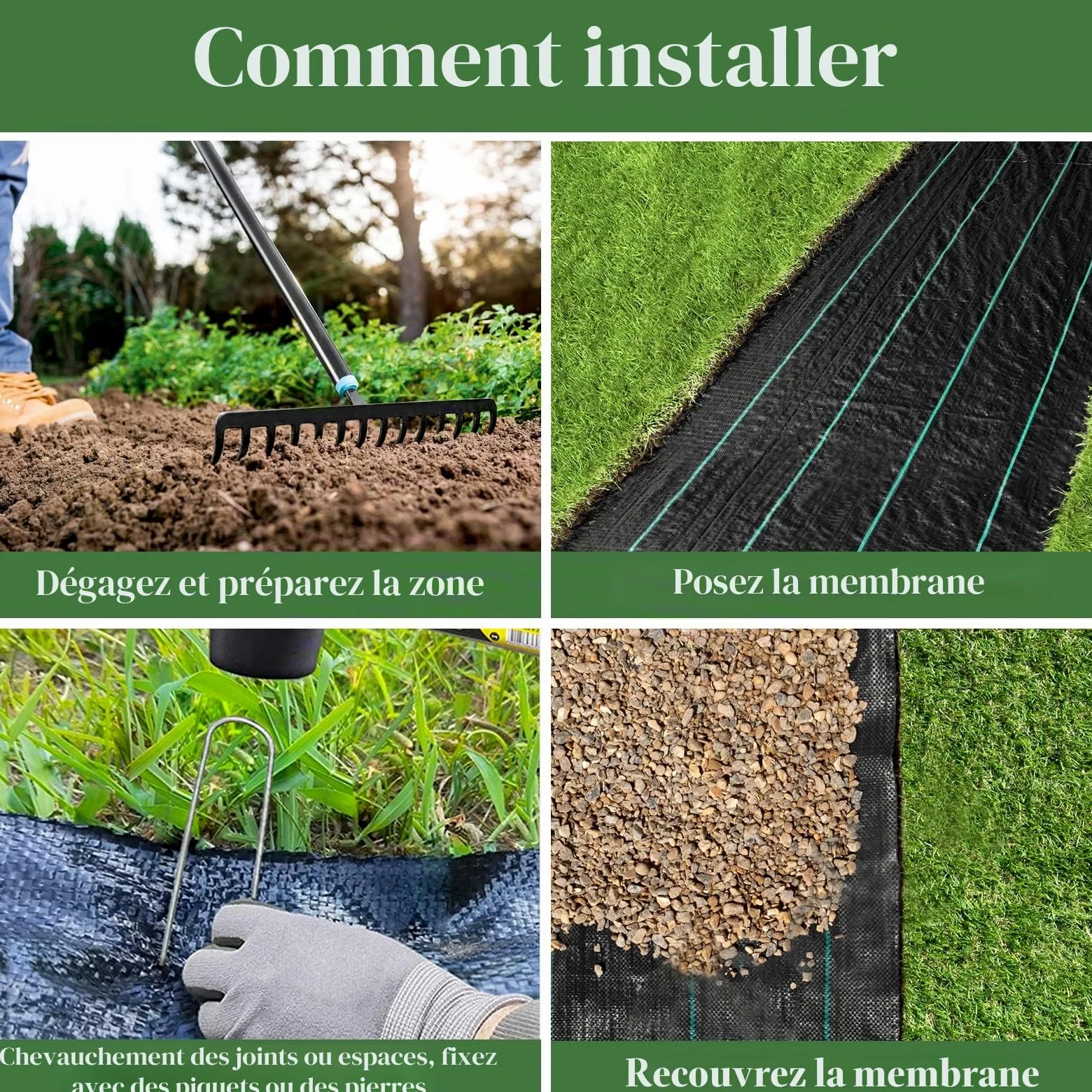 iropro Toiles de Paillage 1m x 10m,Geotextile,de Paillage Bache Geotextile Toile Anti Mauvaises Herbes Tissu Perméable à l'eau, Résiste Rayons UV,Anti Repousse -Bâche Anti Mauvaise Herbe Noir
