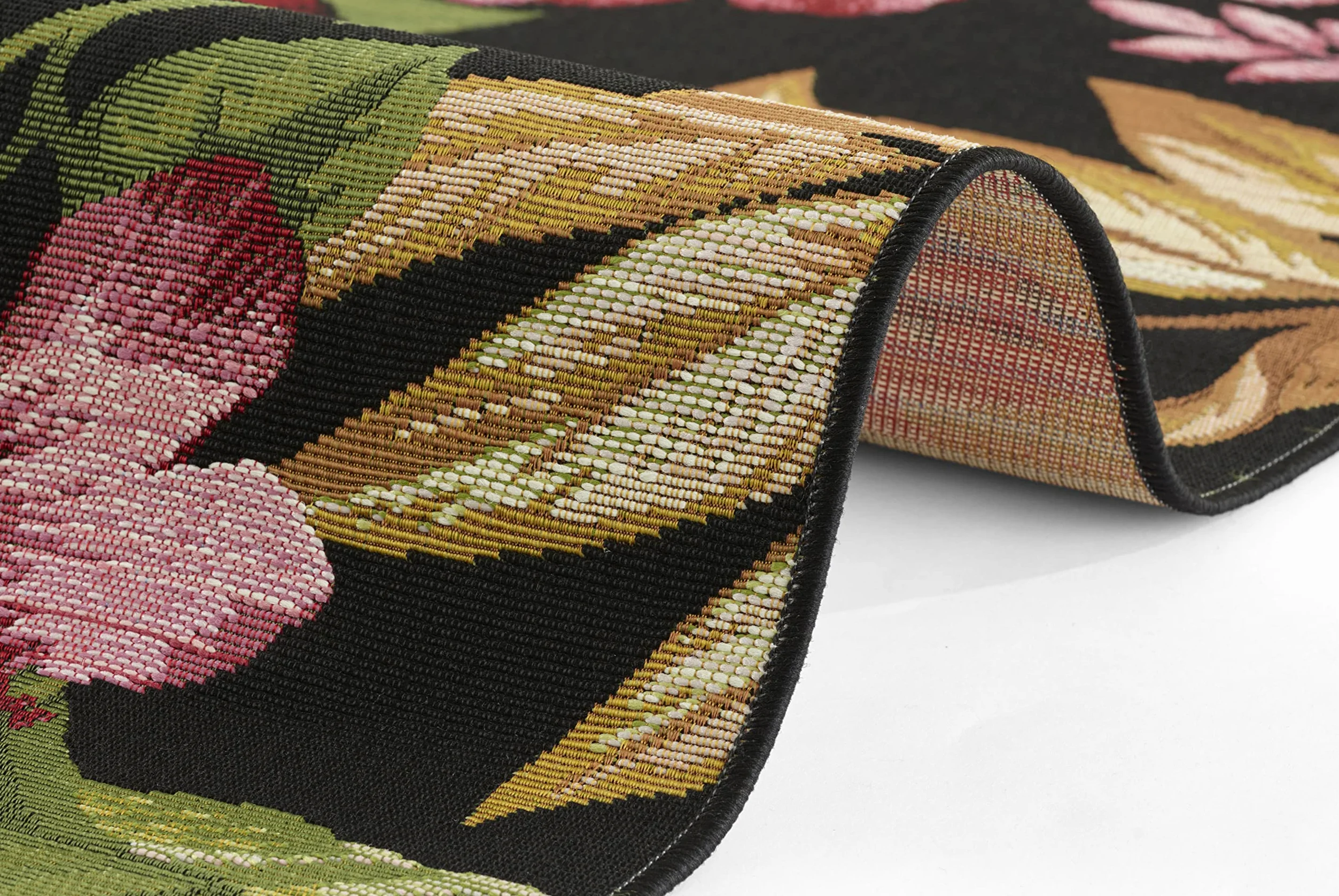 HANSE Home Tropical Flowers - Tapis d'intérieur et d'extérieur - Tissage Plat - Design Floral - Certifié Öko-Tex - Résistant aux intempéries et aux UV - pour Balcon, terrasse, Jardin - Multicolore -