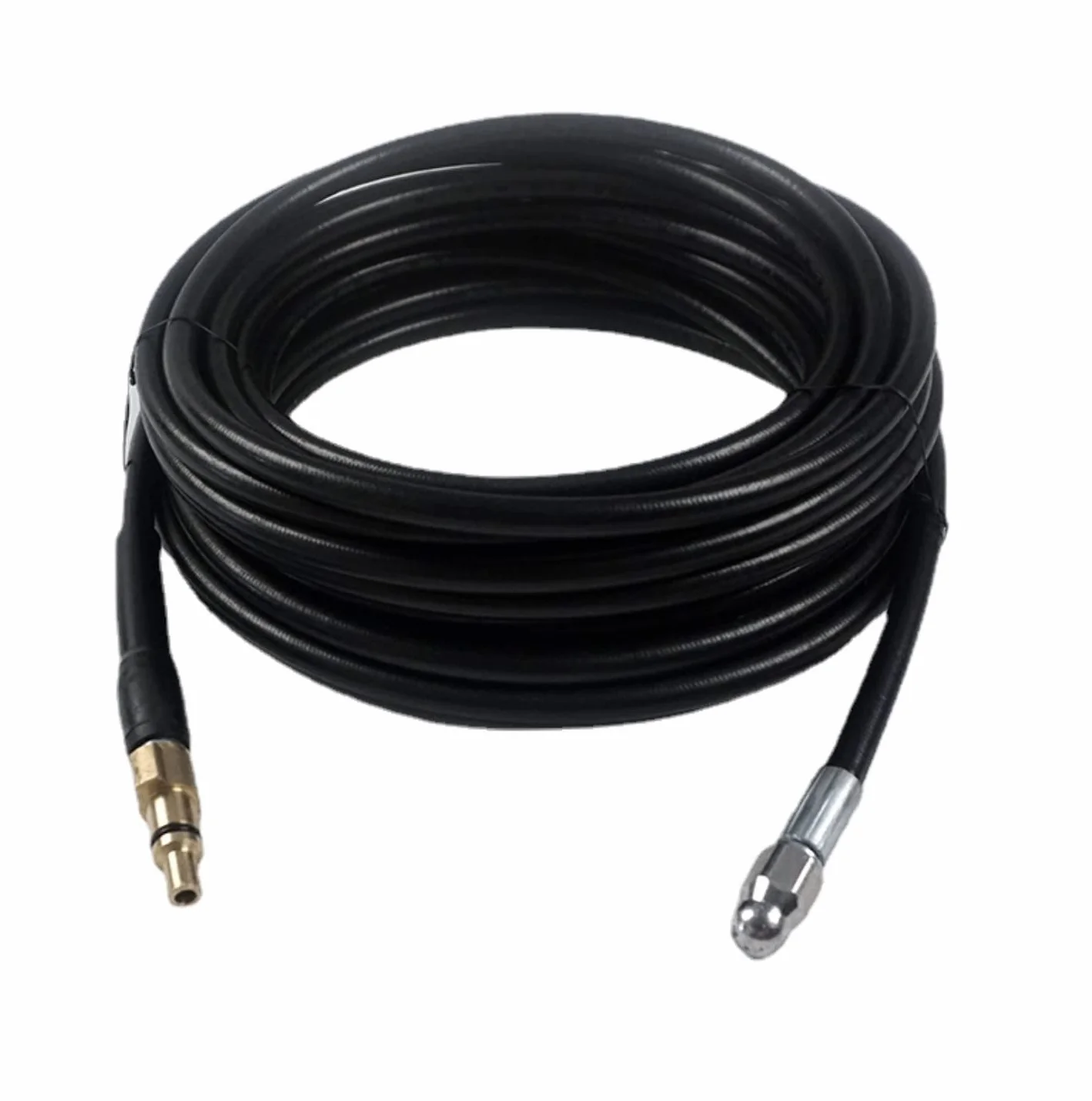 YUET 15M Tuyau Déboucheur Canalisation pour Kärcher série et LAVOR | pour Nettoyeur Haute Pression avec Buse à Jet et Buse Rotatif, Kit de Tuyau avec Adaptateurs pour Karcher K2/K3/K4/K5/K6/K7