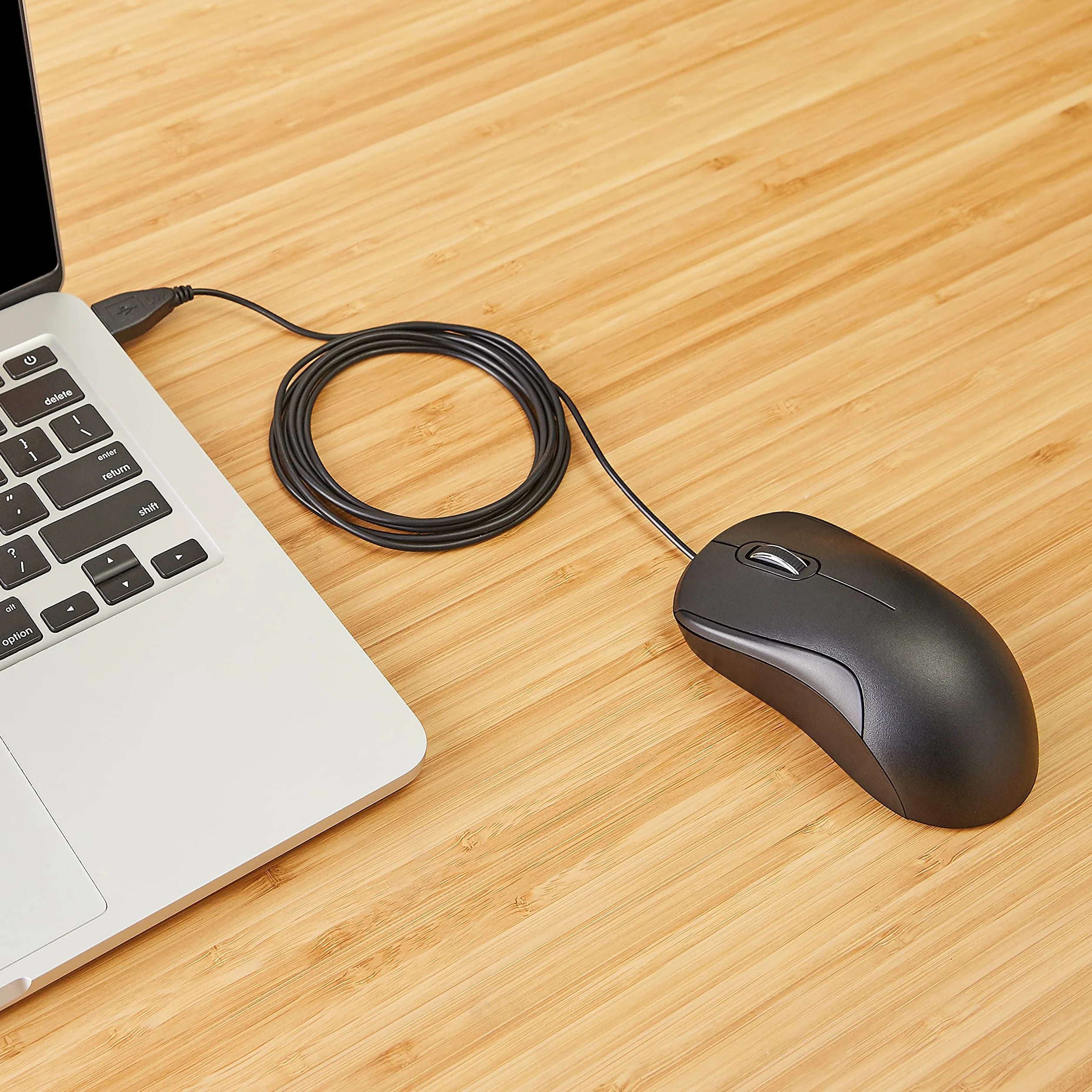 Amazon Basics Souris filaire USB 3 boutons silencieuse noire