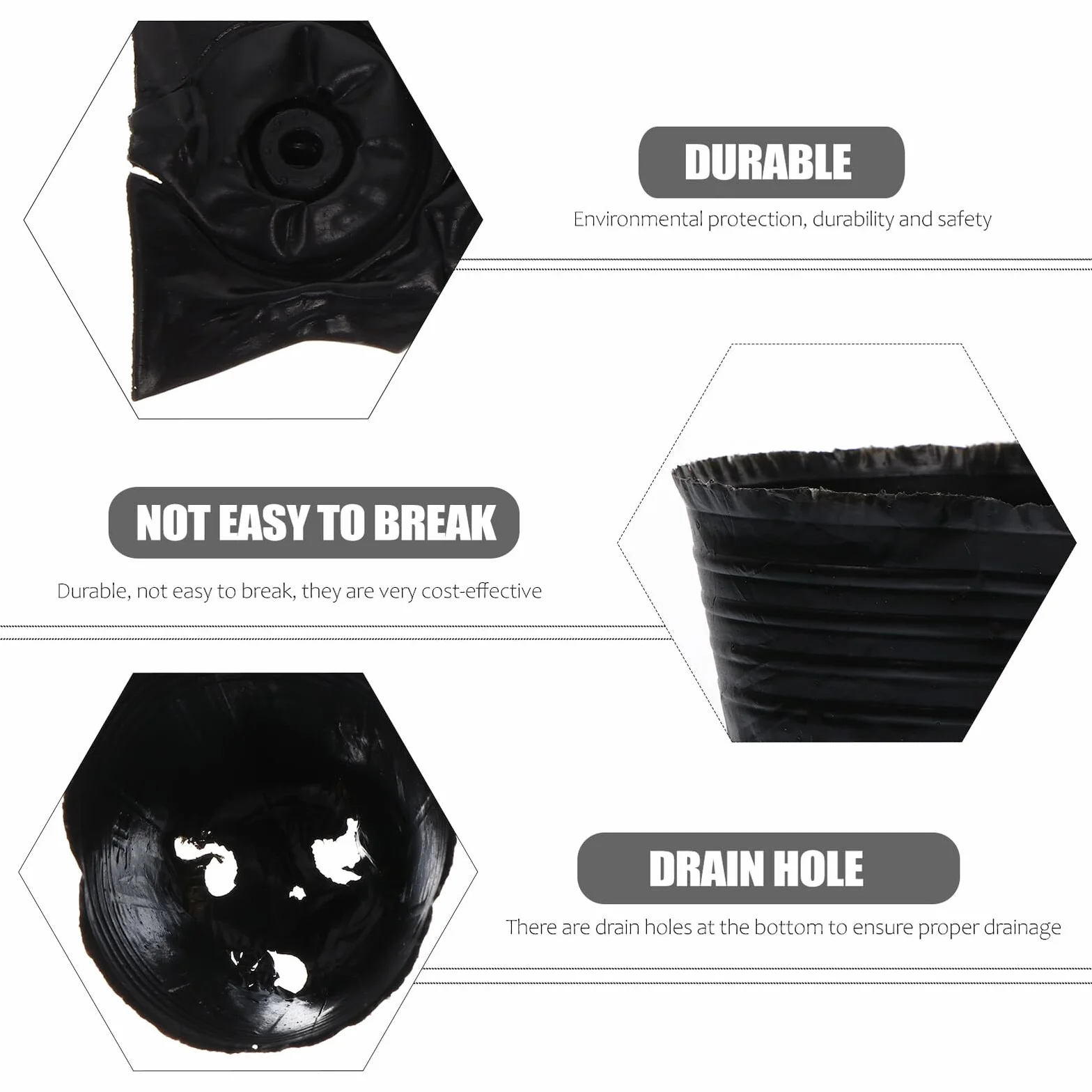 VICASKY 500 Pièces Pots de Semis Plastique avec Drainage Godets de Repiquage pour Plantes