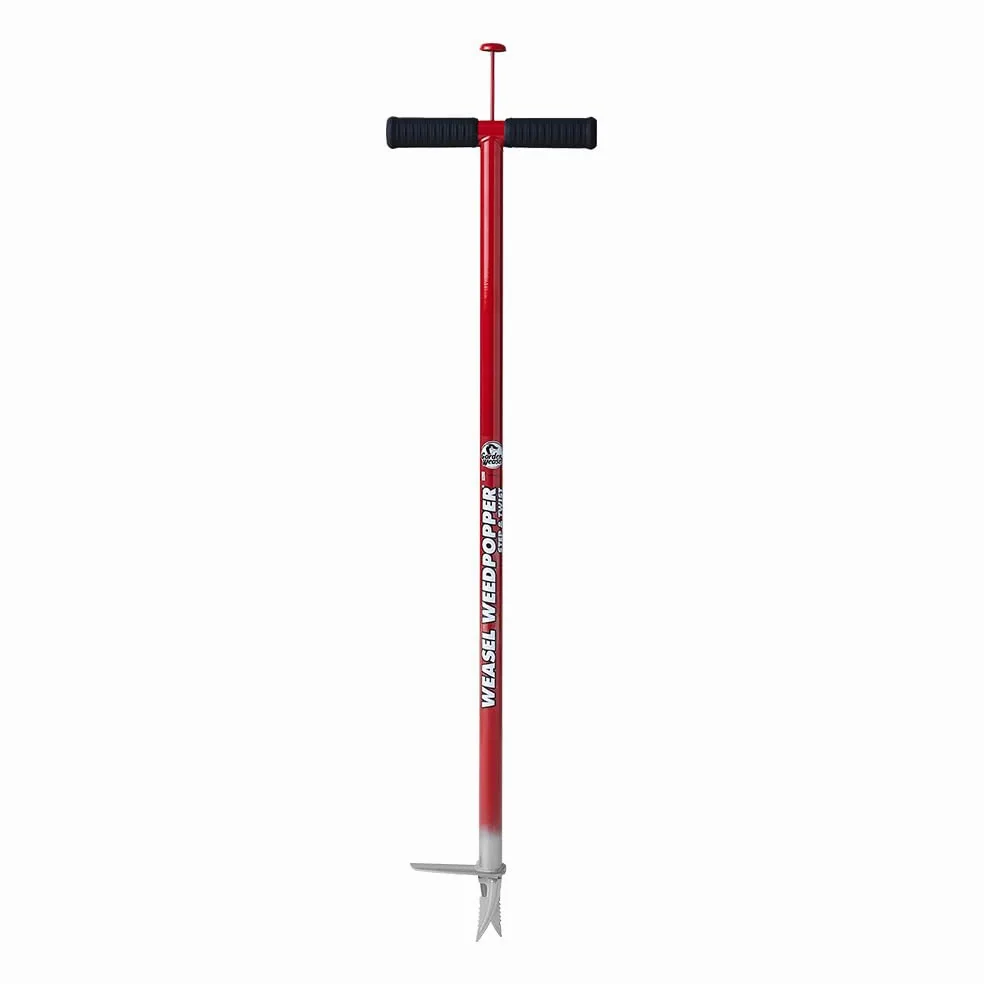 GARDEN WEASEL WeedPopper Step & Twist – Poignée Ergonomique Noire | Outil d'extraction de Mauvaises Herbes Debout pour enlever Le Pissenlit, la Crave et Les Racines | Désherbeur de pelouse et de
