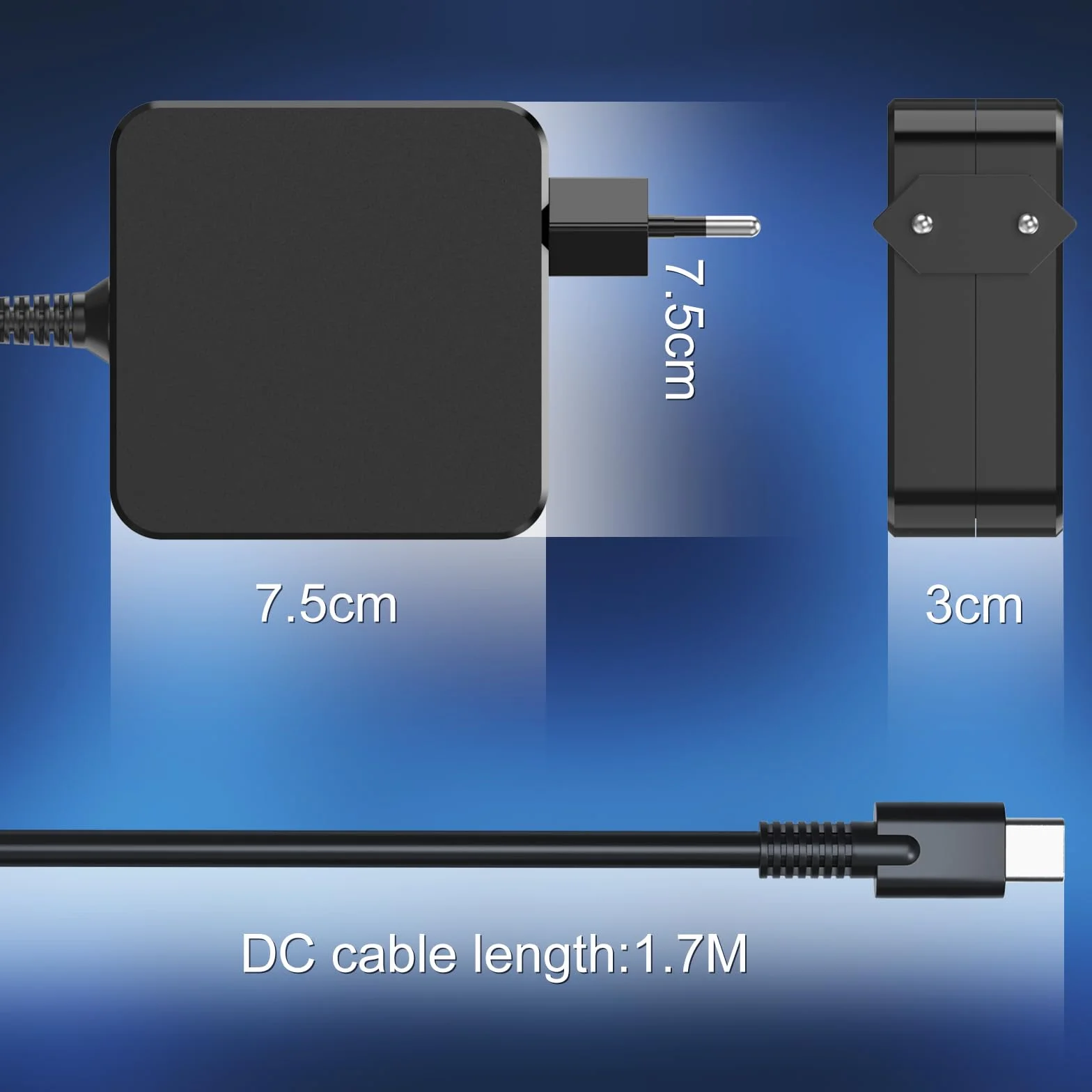 Chargeur USB C 65W pour ASUS Lenovo Thinkpad Yoga Huawei Matebook MacBook Pro Air HP Chromebook Acer Chromebook Google Samsung