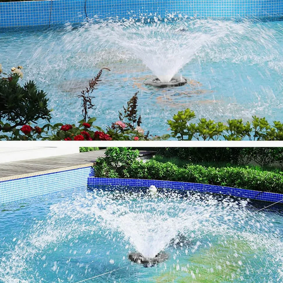 Fontaine flottante pour bassin à poissons avec pompe à eau haute puissance, jets 360°, moteur économe en énergie, couvercle de filtre - tige en céramique oxygénante