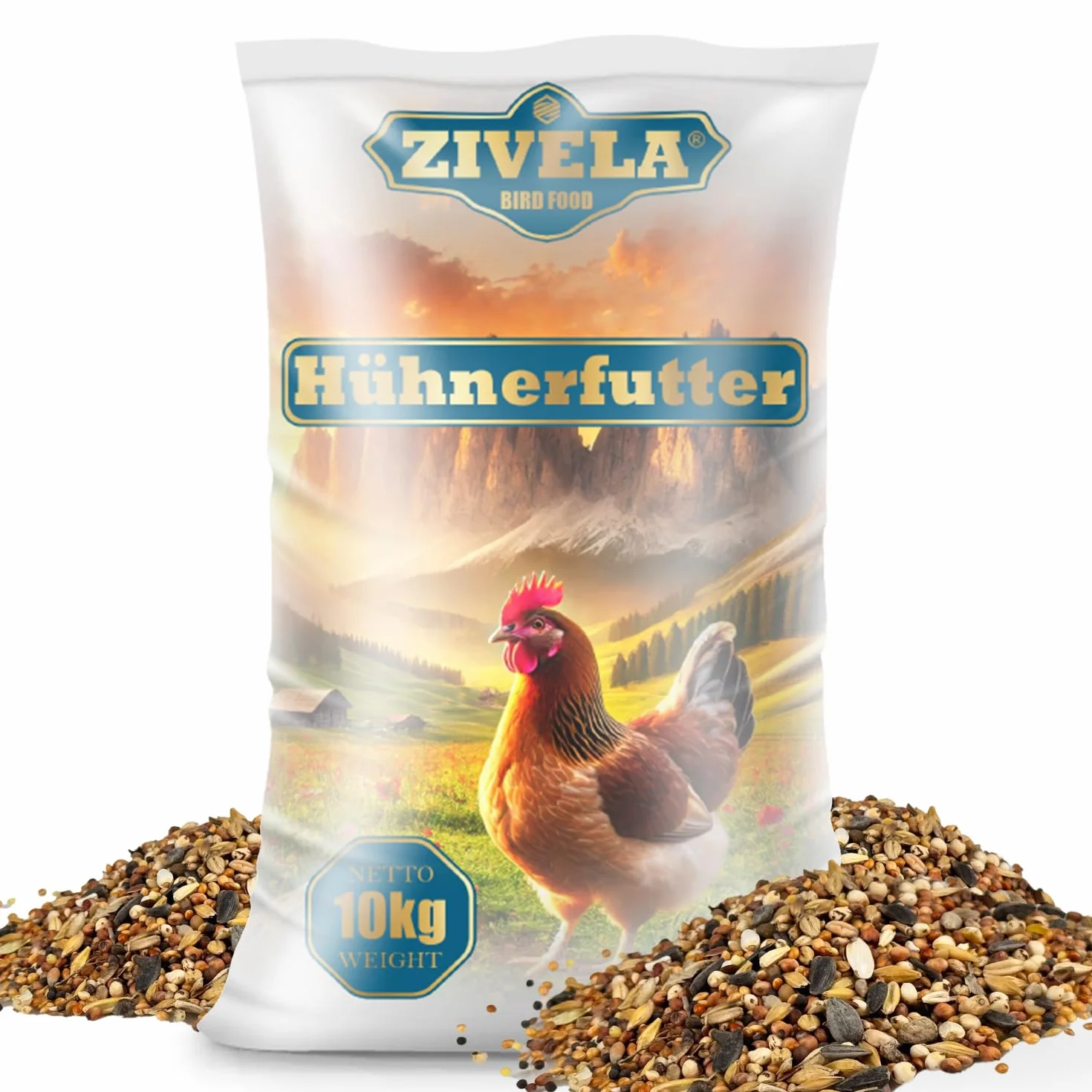 Nourriture pour poulets 10 kg Grains de volaille Non OGM 100% naturel Mélange