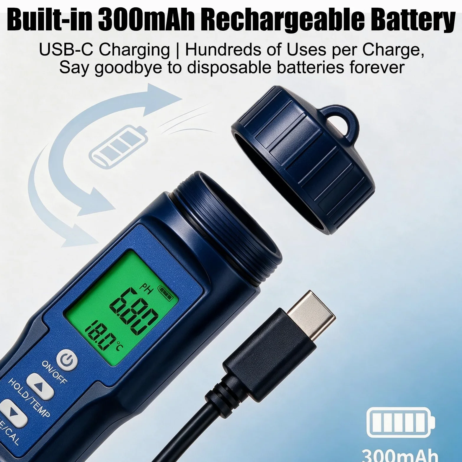 pH Chlore Mètre 10 en 1,Testeur pH Chlore TDS EC SALT ORP S.G H₂ Résistivité Température, batterie Li 300 mAh rechargeable, Tester pour piscine, spa, eau potable, aquarium, RO