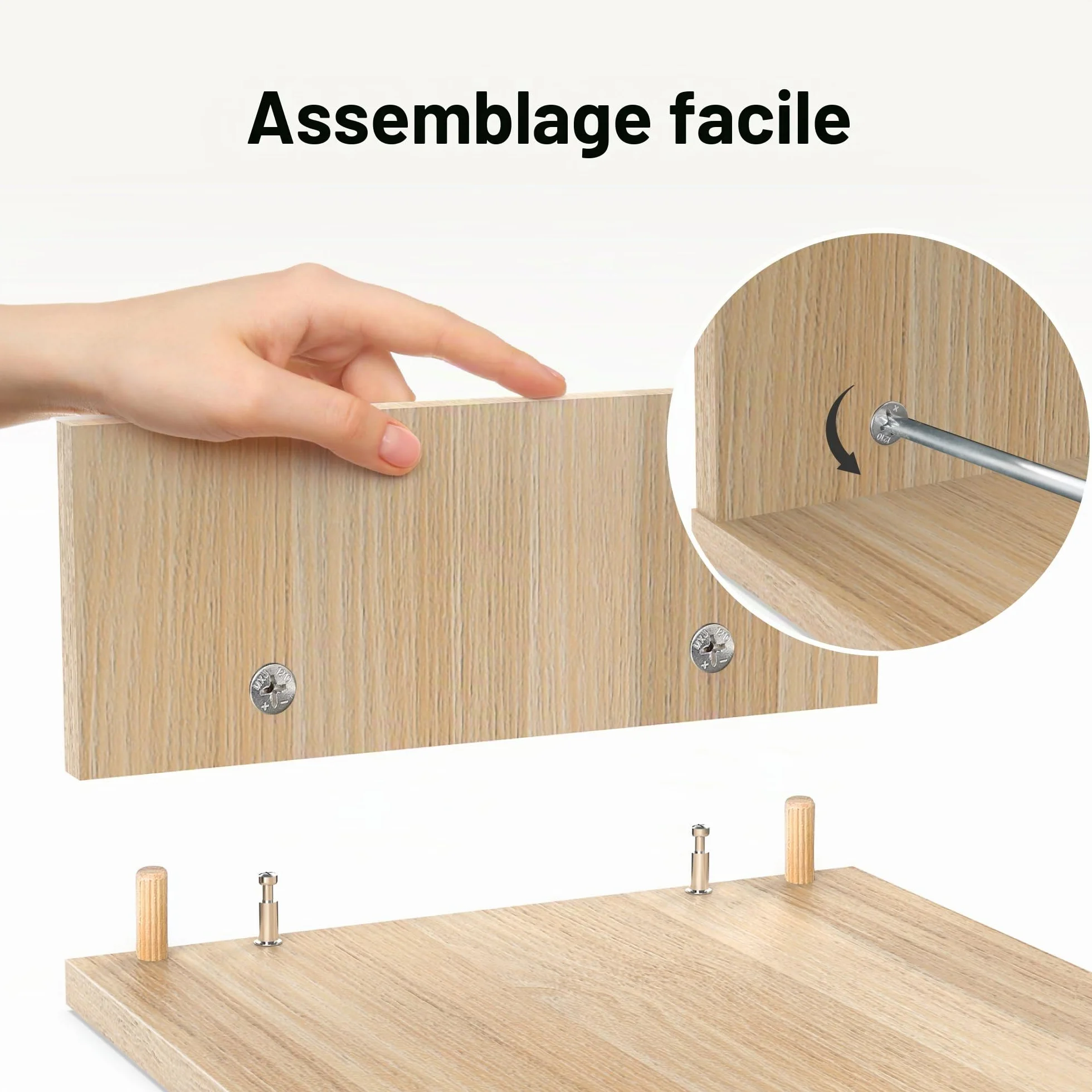 FITUEYES Réhausseur d'Écran en Bois Support de Moniteur Réglable 92,5-108x23,5x10,2cm Chêne