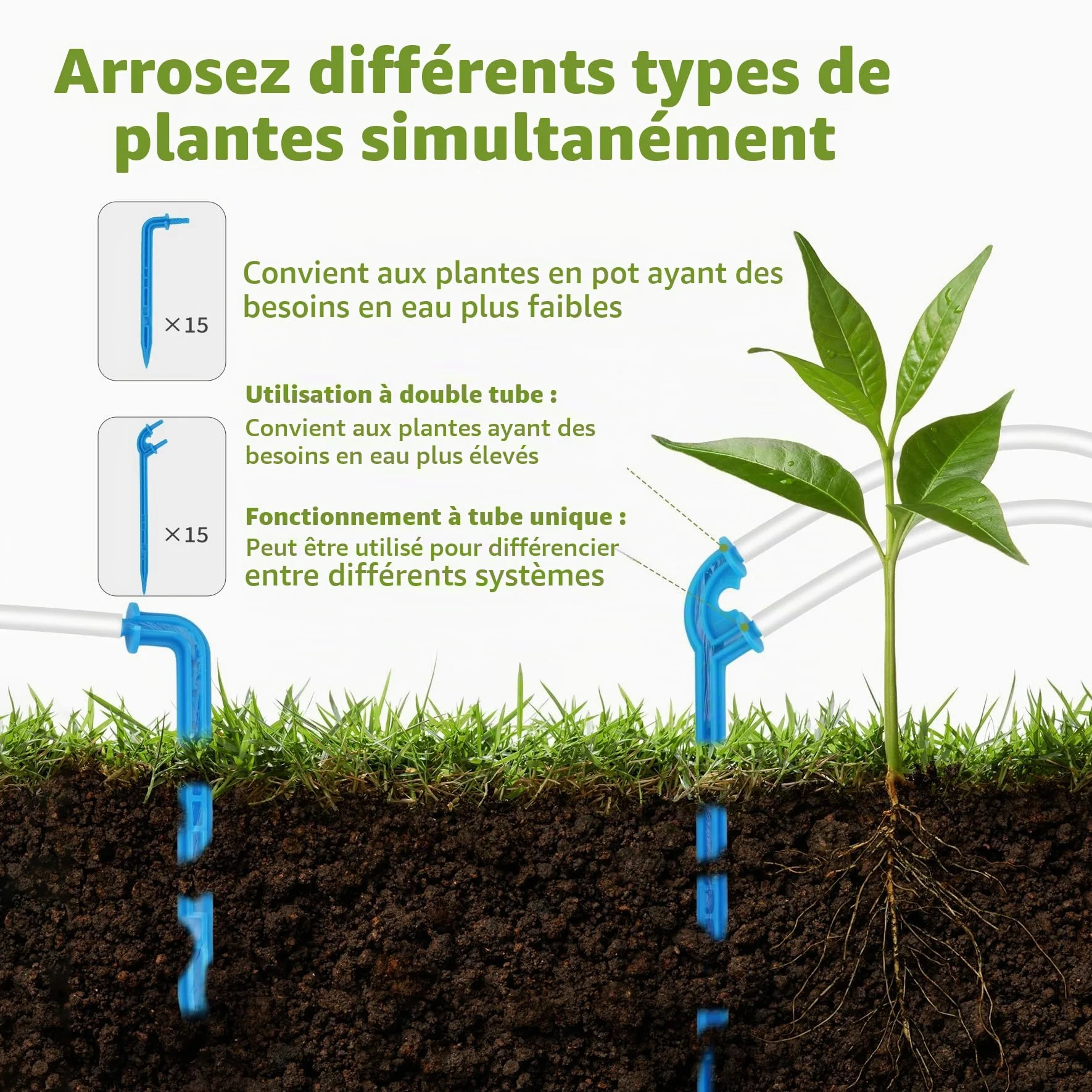Forever Speed Système Arrosage Automatique D'intérieur avec Double Pompe pour 30 Plantes en Pot, 4400 mAh Goutte à Goutte Rechargeable Système D'irrigation pour Interieur, Balcons