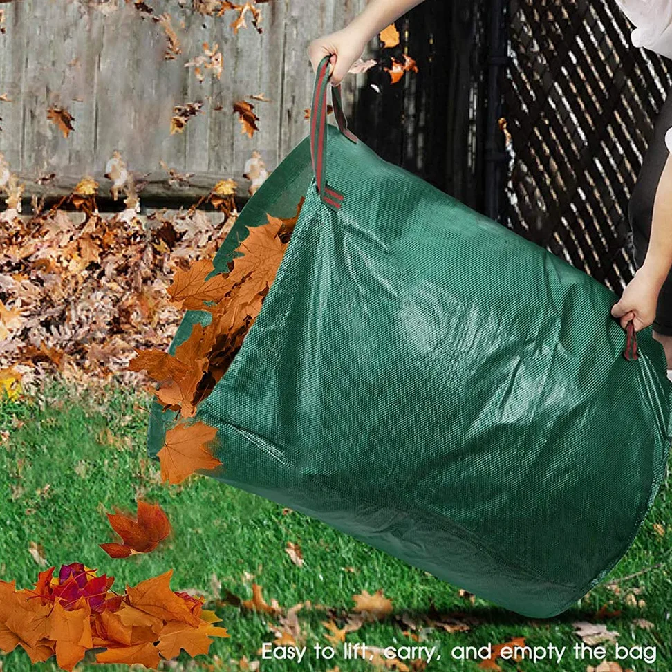 Sacs de Jardin 500L,Sac de Déchets de Jardin en Polypropylène(PP),Pliables et Réutilisables,étanche Grande Sacs avec Poignées,Grand Sac Jardinage Dechets (5Pack)
