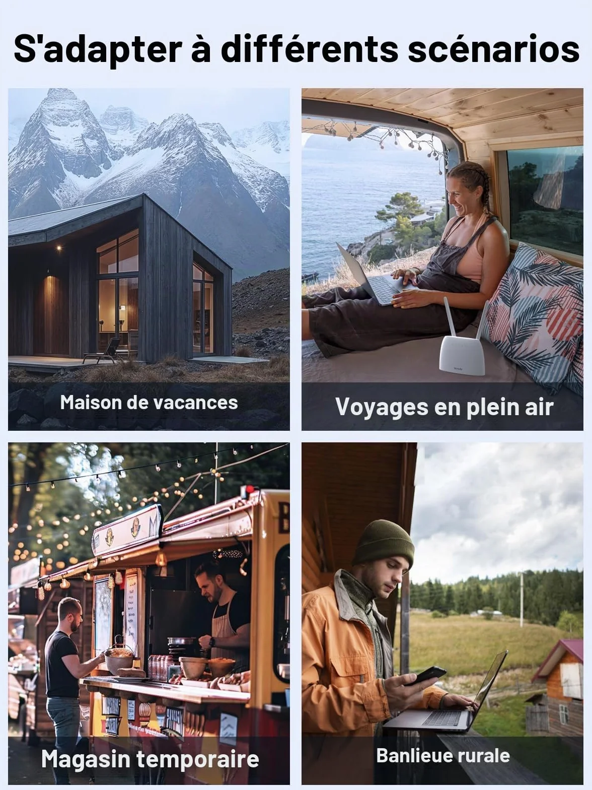 Tenda 4G06 Routeur Modem 4G LTE 300Mbps WiFi avec Téléphonie, Box 4G, 2 Antennes Amovibles, VoLTE, Ports LAN/WAN