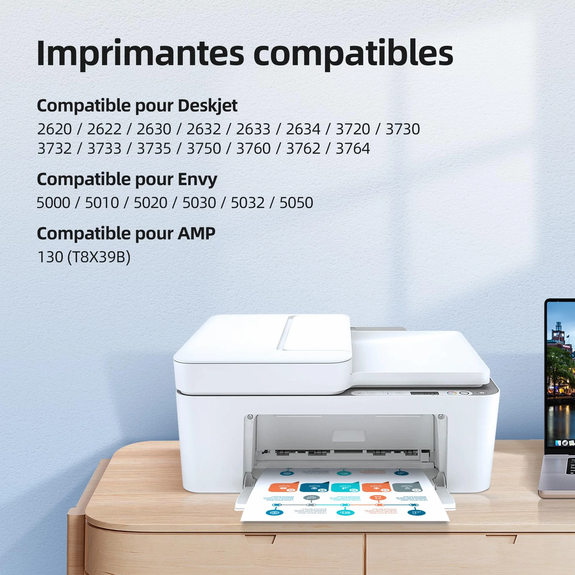 Cartouches d'encre 304XL Remplacement pour HP 304 Noir et Couleur Compatible Deskjet 3760 2620 2630 Envy 5010 5020
