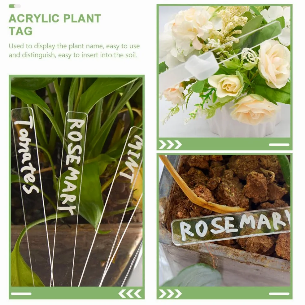 BESTOYARD Lot de 120 étiquettes de jardin pour plantes - Accessoires pour plantes - Étiquettes transparentes en plastique - Pour plantes d'intérieur - Étiquettes acryliques pour plantes d'intérieur -