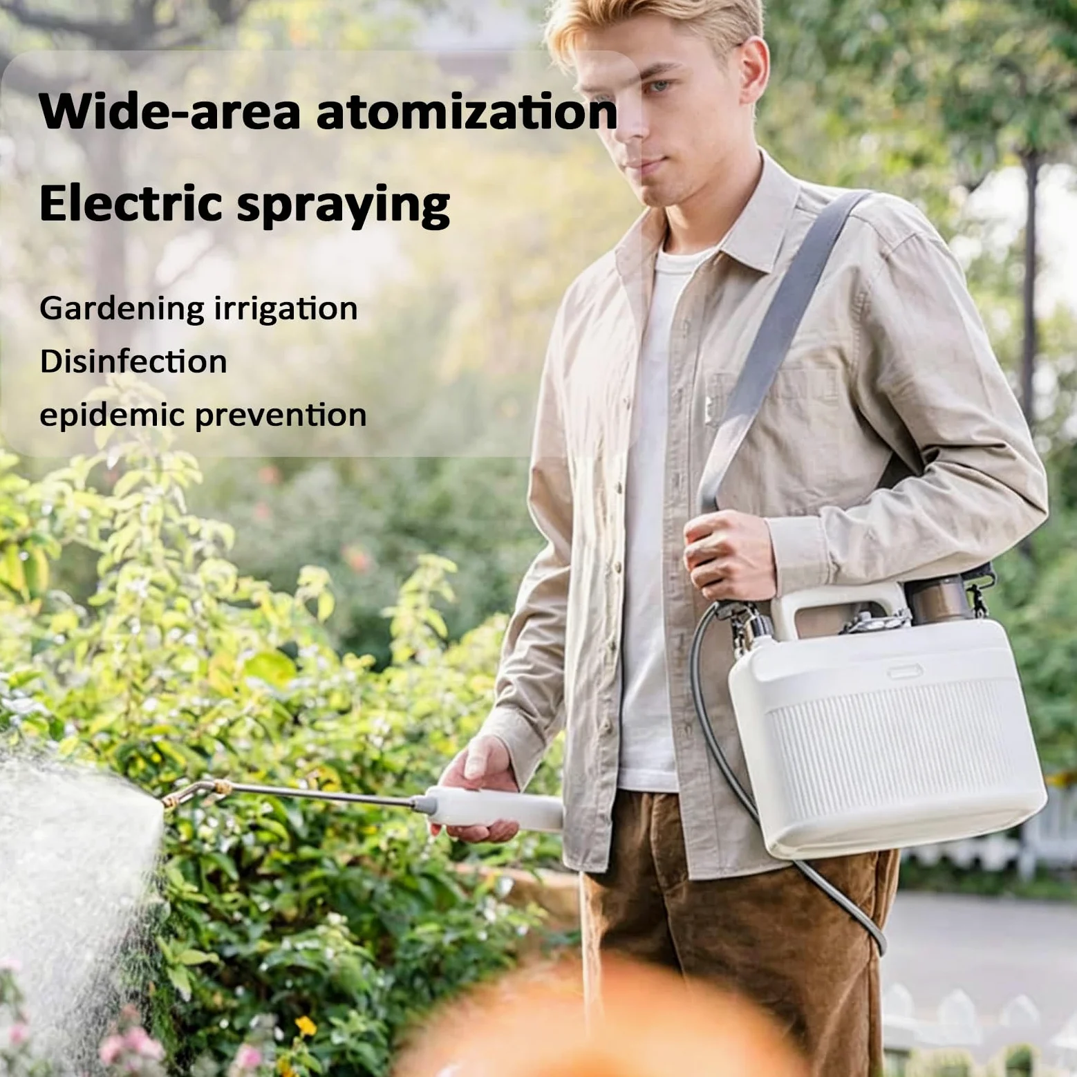 Arrosoir Électrique 5 L, Pulvérisateur De Jardin Électrique avec Poignée Rechargeable USB, Indicateur De Batterie, 2 Lances Interchangeables Et 3 Modes De Pulvérisation, pour Le Pelouse