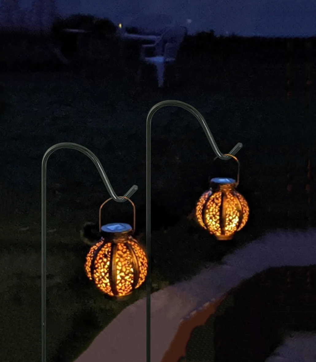 Garbuildman Lot de 1 crochet de berger de 233,7 cm de haut avec base à 5 fourchettes, support réglable et robuste pour mangeoire à oiseaux, pour extérieur, noir brillant