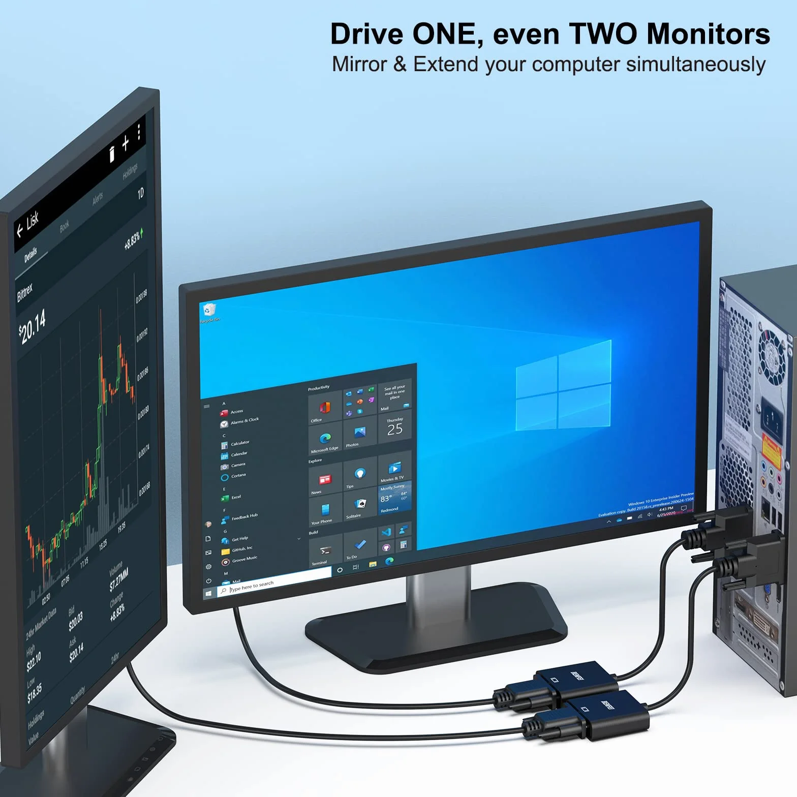 BENFEI Adaptateur Actif DVI-D vers VGA, DVI-D 24+1 vers VGA Mâle vers Femelle