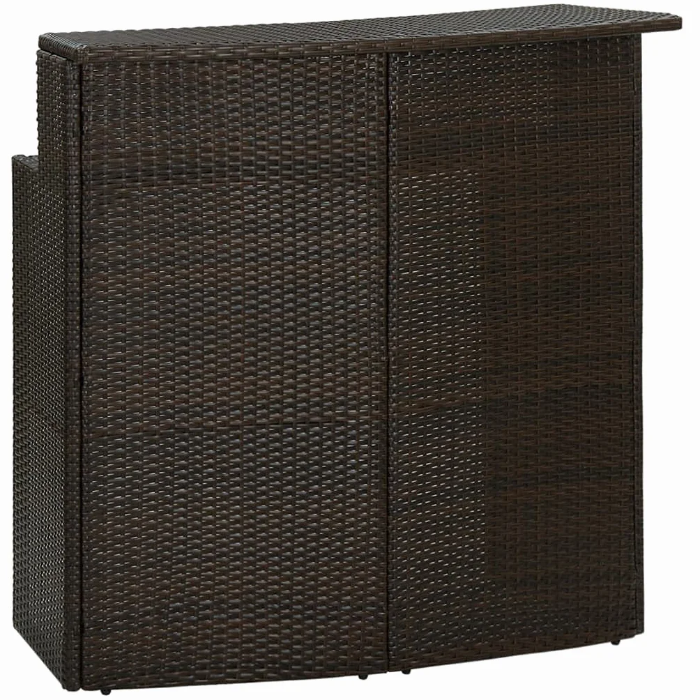 Ensemble de Bar de Jardin avec Coussins 5 pcs Marron Mobilier de Jardin Brun