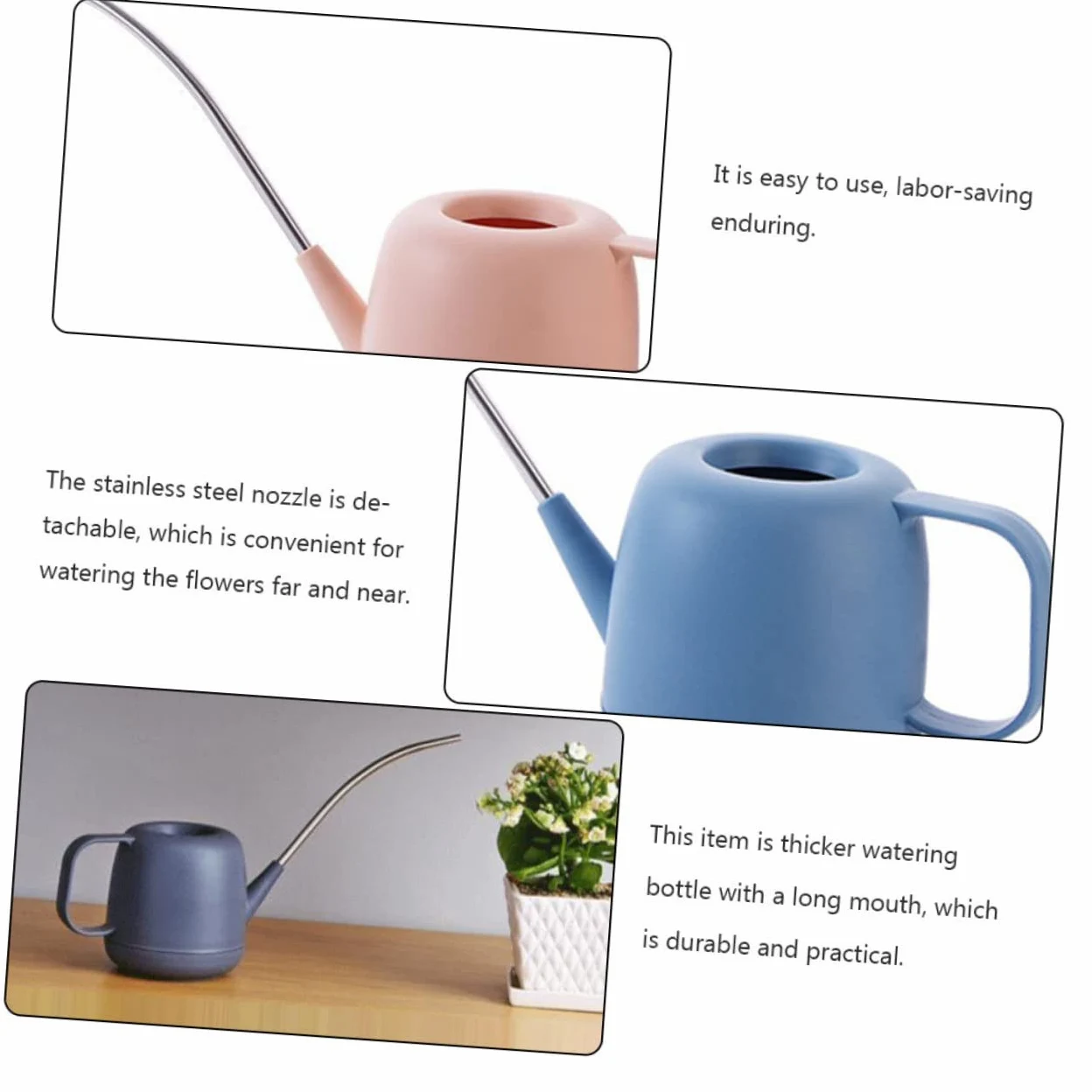 HANABASS 2 Pièces Arrosoir Long Bec Plastique pour Jardinage Kettle Horticulture et Pratique pour Plantes Couleur Aléatoire Couleur Aléatoire