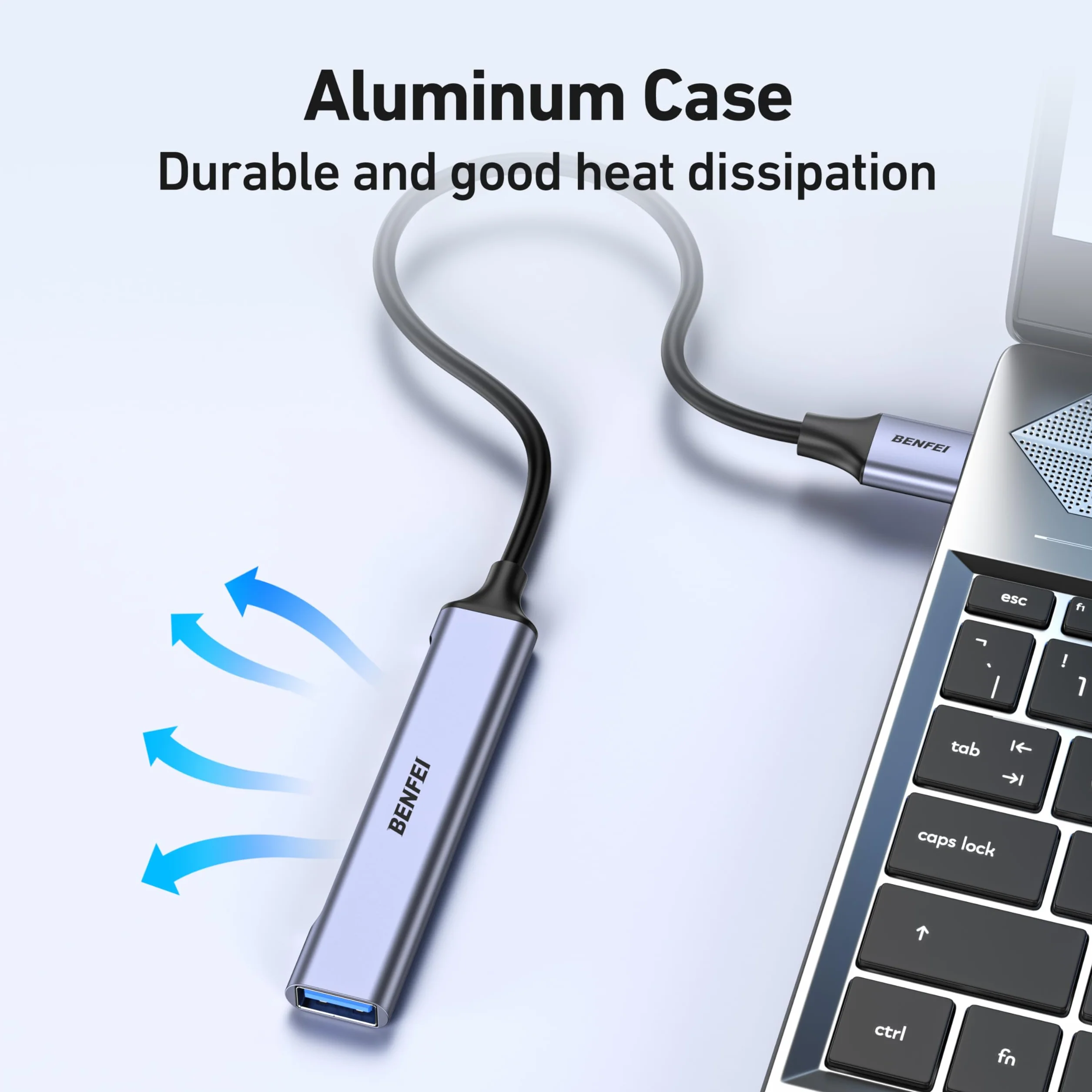 BENFEI Hub USB 4 Ports 10Gbps USB 3.2 USB 2.0 pour Ordinateur Portable PC