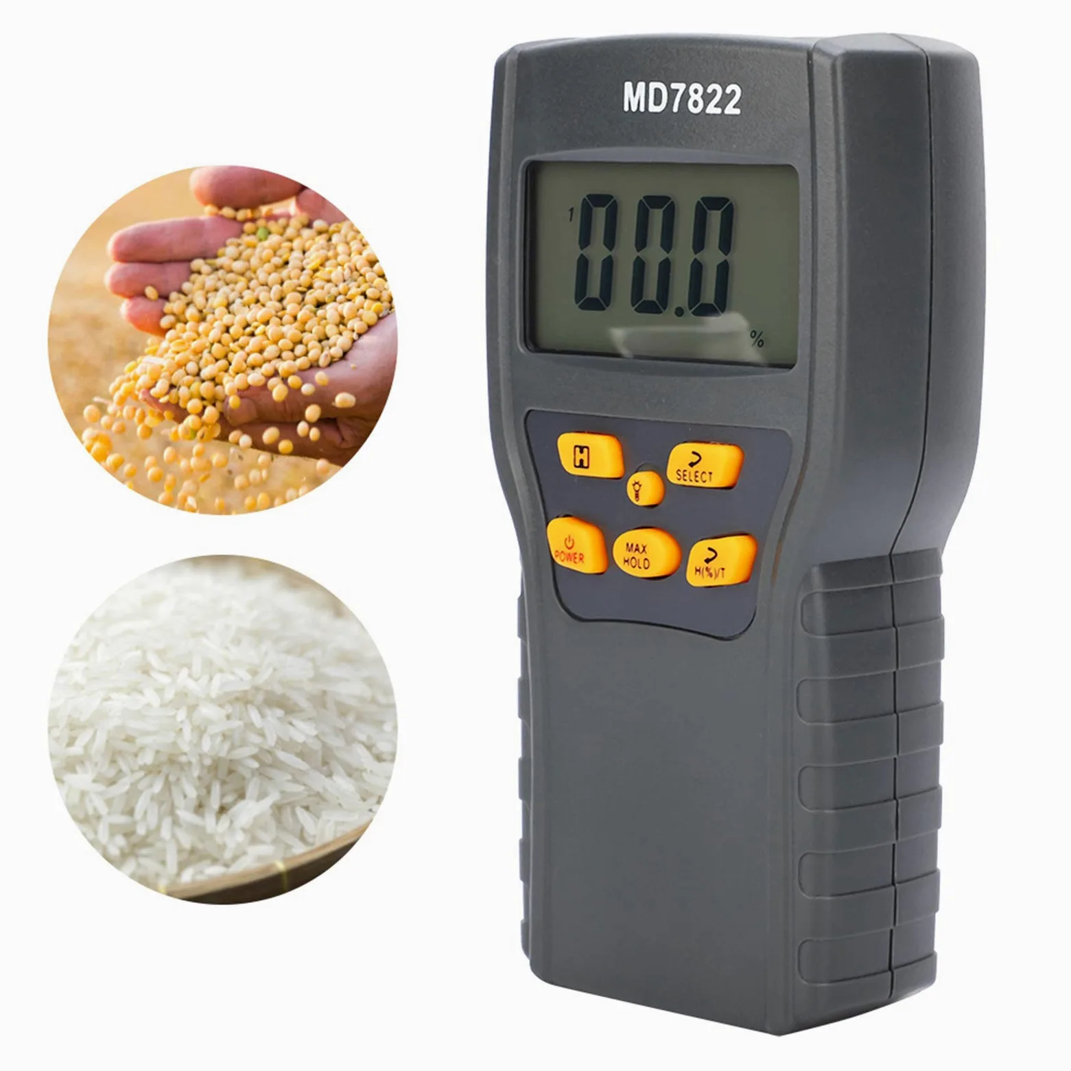 FTVOGUE Testeur Précis D'humidité D'affichage Numérique de Mètre D'humidité de de MD-7822 pour Le Soja de Riz