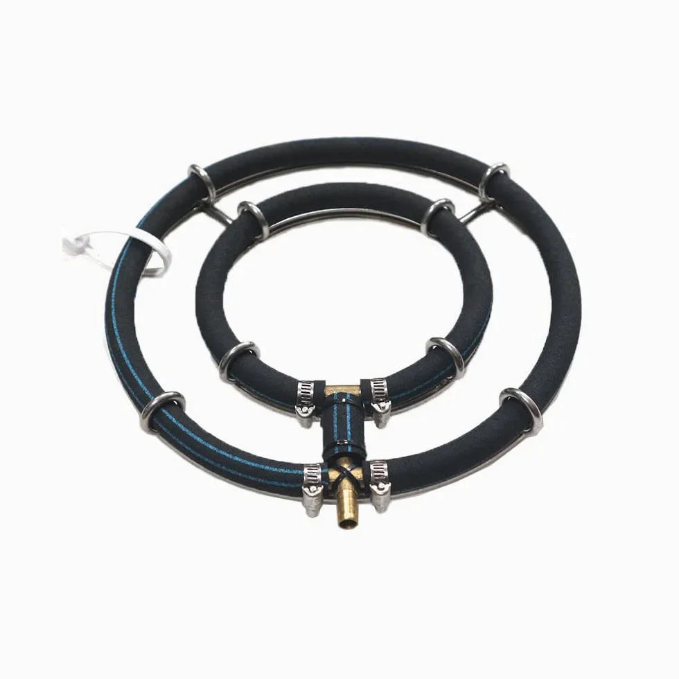 Bague d'aération japonaise pour étang Koi - Ventilation - Oxygène - Écoulement japonais pour étang à koi, mais aussi pour enrichir l'oxygène dans l'étang de jardin (2 boucles/Ø 25 cm)