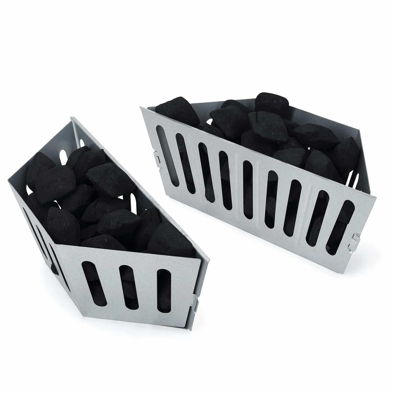 Onlyfire Grand Paniers à Charbon pour Kettle 57-67 cm, Char-Basket Acier Galvanisé pour Barbecue Weber Napoleon 22-26 pouces, 2 pièces