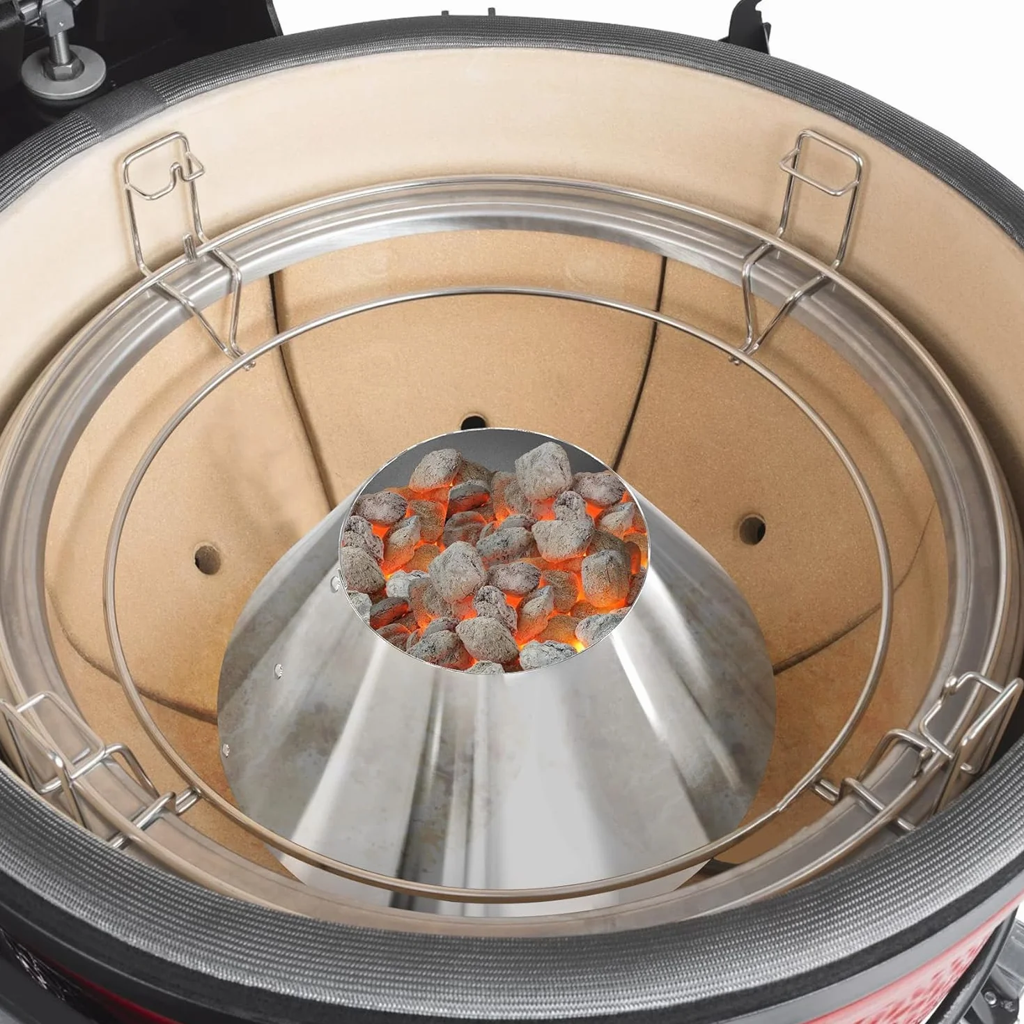 Onlyfire Panier à Charbon INOX pour Weber Kamado Joe Big Green Egg Char-Basket Vortex 57 67 cm Barbecue Fumoir