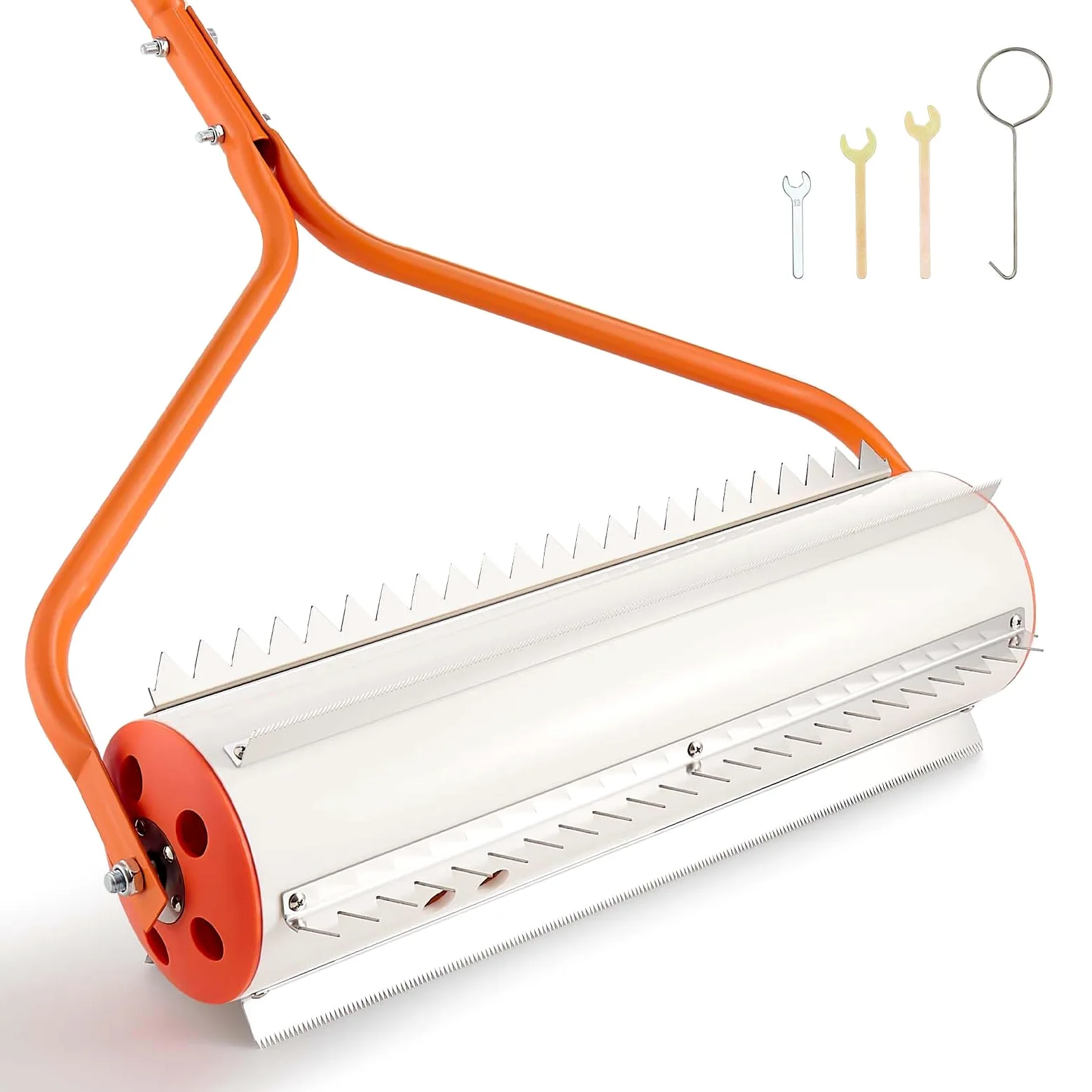 VEVOR Rouleau Désherbeur Aquatique 6,09 m, Outil Coupe Herbes pour Étang et Lac, Élimination des Herbes Racines et Vase, Manche Réglable en 6 Sections en Aluminium, 6 Lames Dentées en Acier Inoxydable
