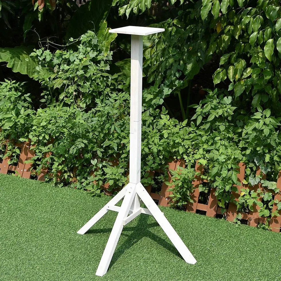 Melko Support de mangeoire à oiseaux 105 cm blanc