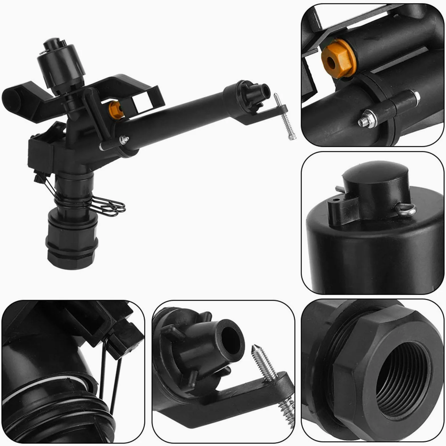 OUKENS Arroseur D'irrigation, Filetage Femelle DN25 De 1,5 Po à 1 Po Réglable à Bras Oscillant Rotatif à 360 Degrés, Arroseur D'irrigation Agricole
