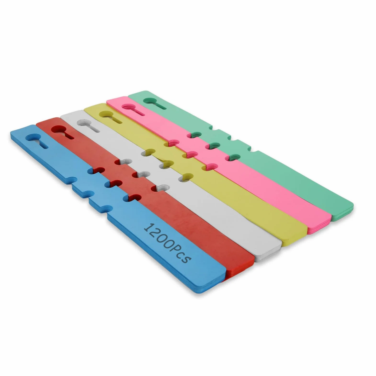 Lot de 1200 étiquettes d'arbre en plastique étanches - 20,8 x 2 cm - Couleurs mélangées - Réglables - À suspendre - Pour chambre d'enfant, jardin et plantes en pot