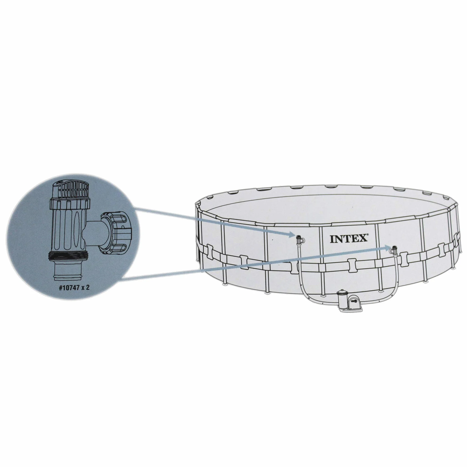 Intex Lot de 2 valves à piston hors sol avec joints et écrous