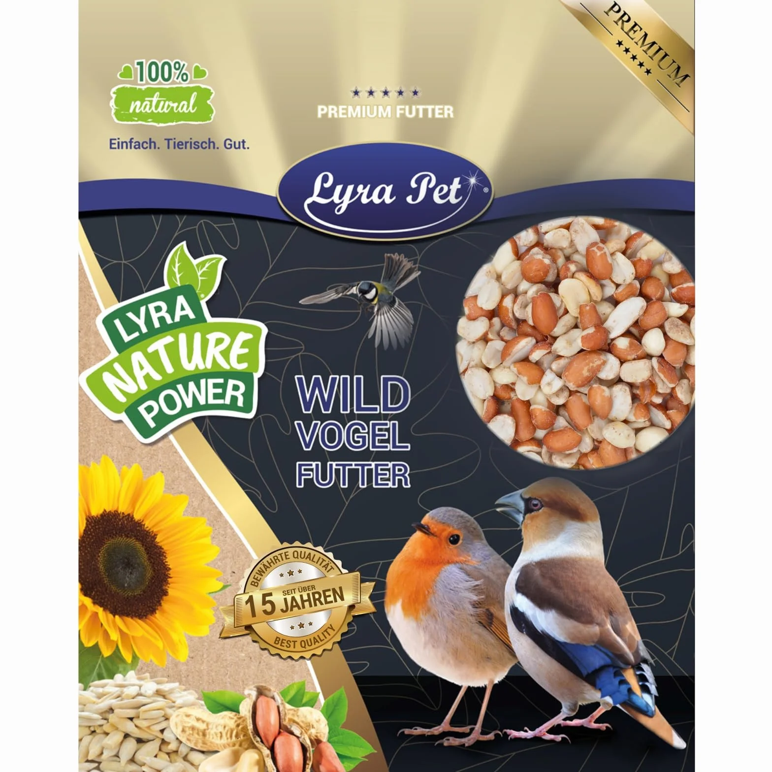 Graines de cacahuètes Splits mélangées blanchies & avec Peau 25 kg Nourriture pour Oiseaux Sauvages